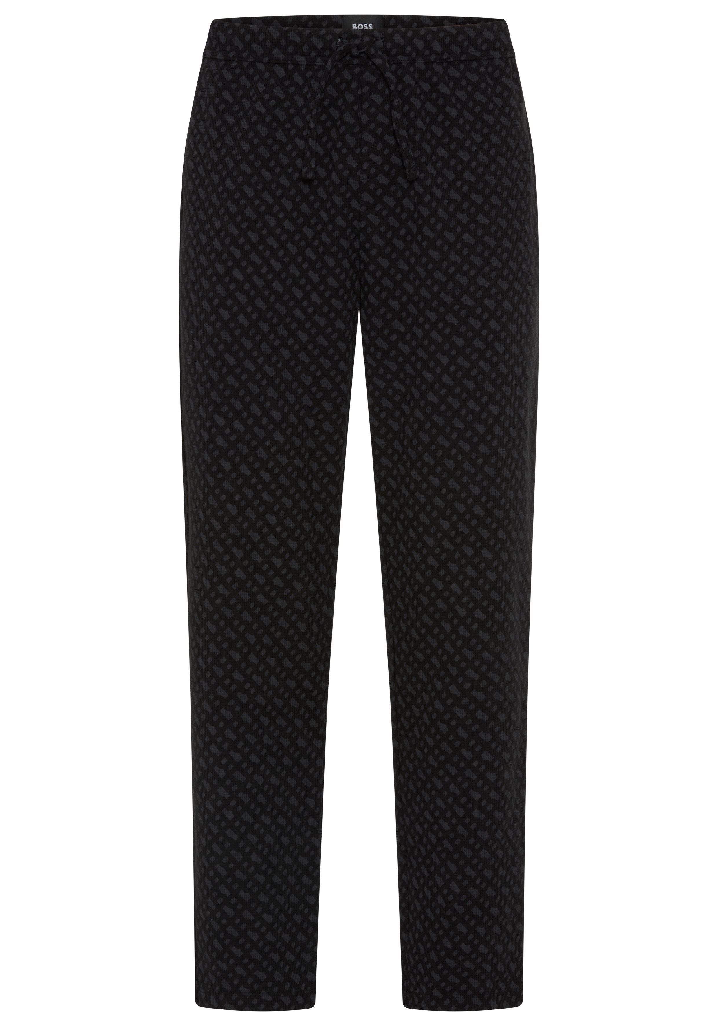 BOSS Pyjamahose Waffle AOP Pants elastischer Bund mit Kordel, Seitentaschen, Allover-Druck