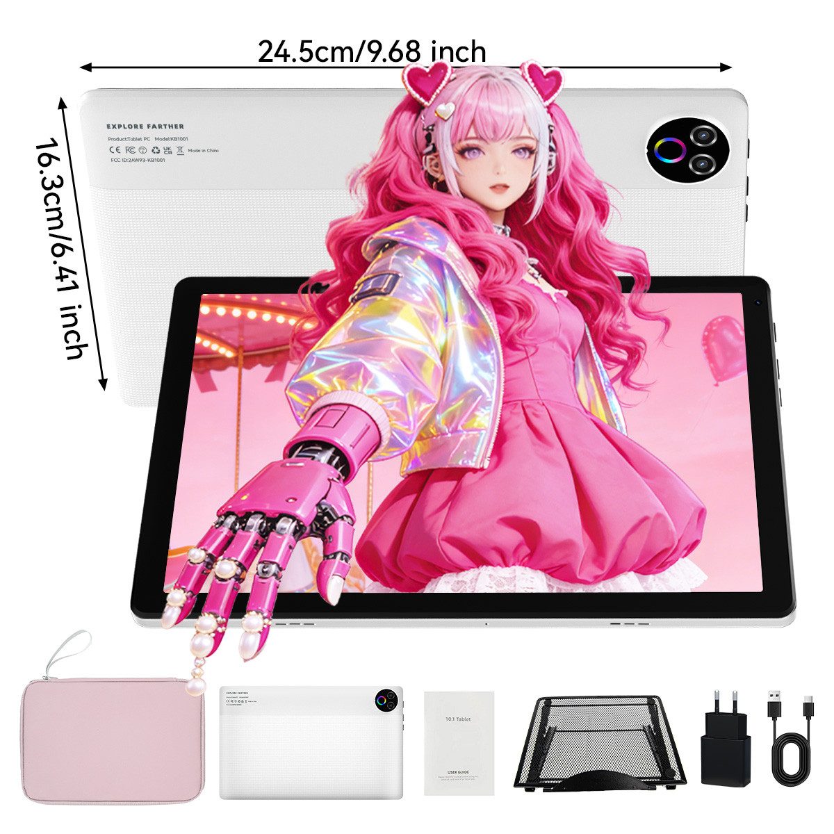 BUFO 10 Zoll 20 (3+17) GB RAM 64 GB ROM 1 TB Erweiterbar WiFi 6 Android 15 Tablet (10", 64 GB, Android 15, Dual-band (5GHz/2.4GHz) Wi-Fi, 5-Kern-Prozessor, 1280x800 HD IPS, Dual-Kamera)