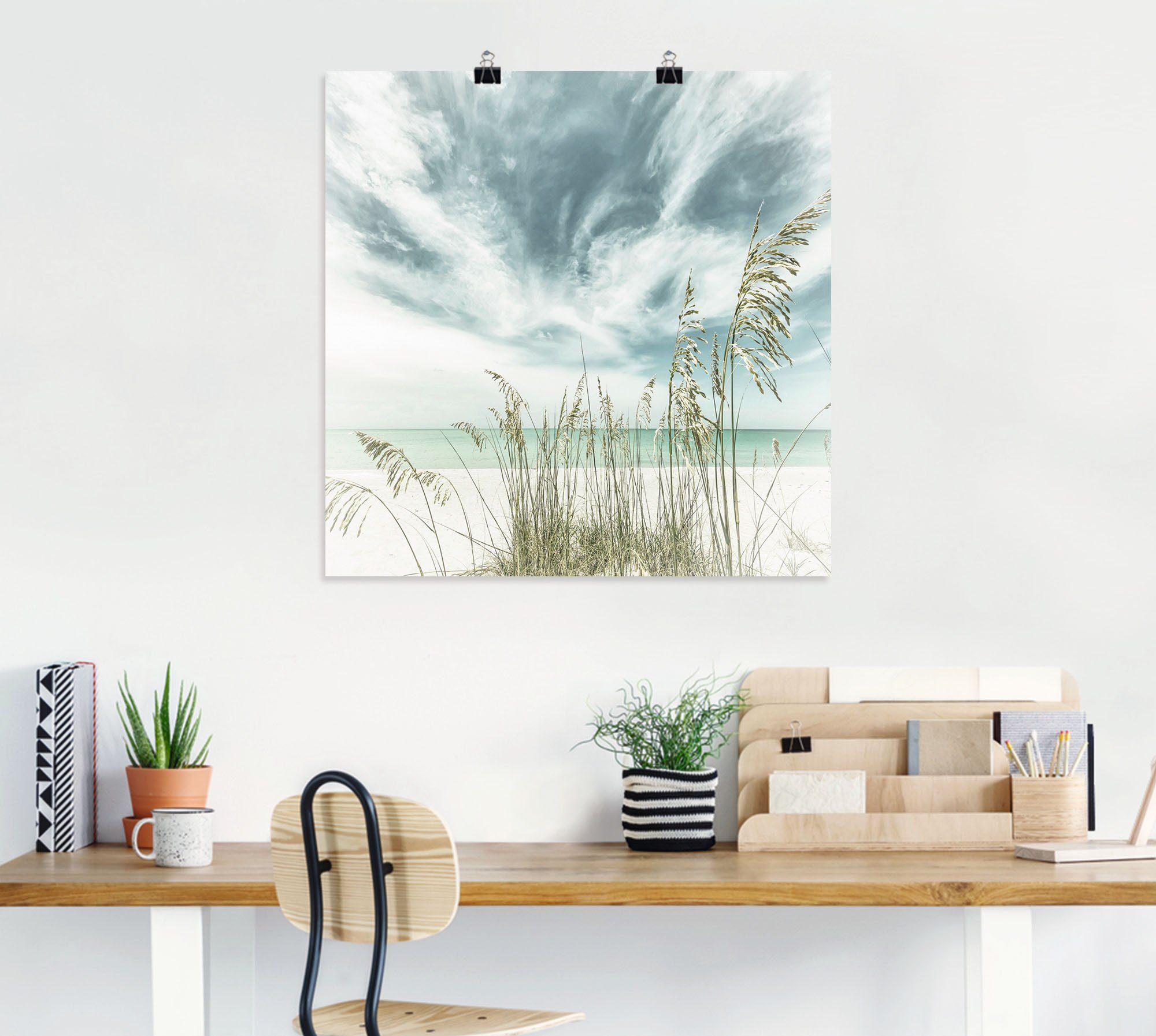 Artland Wandbild Allein am Strand, Strandbilder (1 St), als Leinwandbild, Poster in verschied. Größen