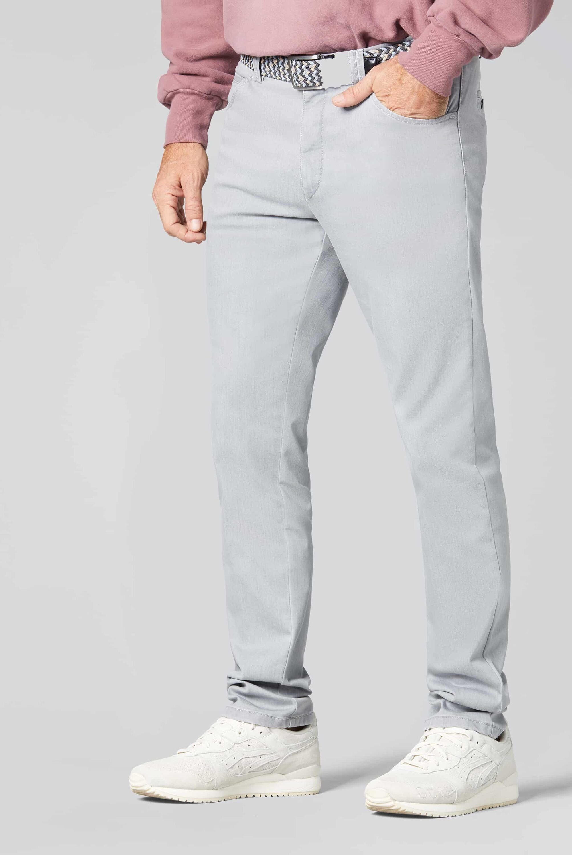MEYER 5-Pocket-Jeans Dublin Denim mit Coolmax GREY Swingpocket