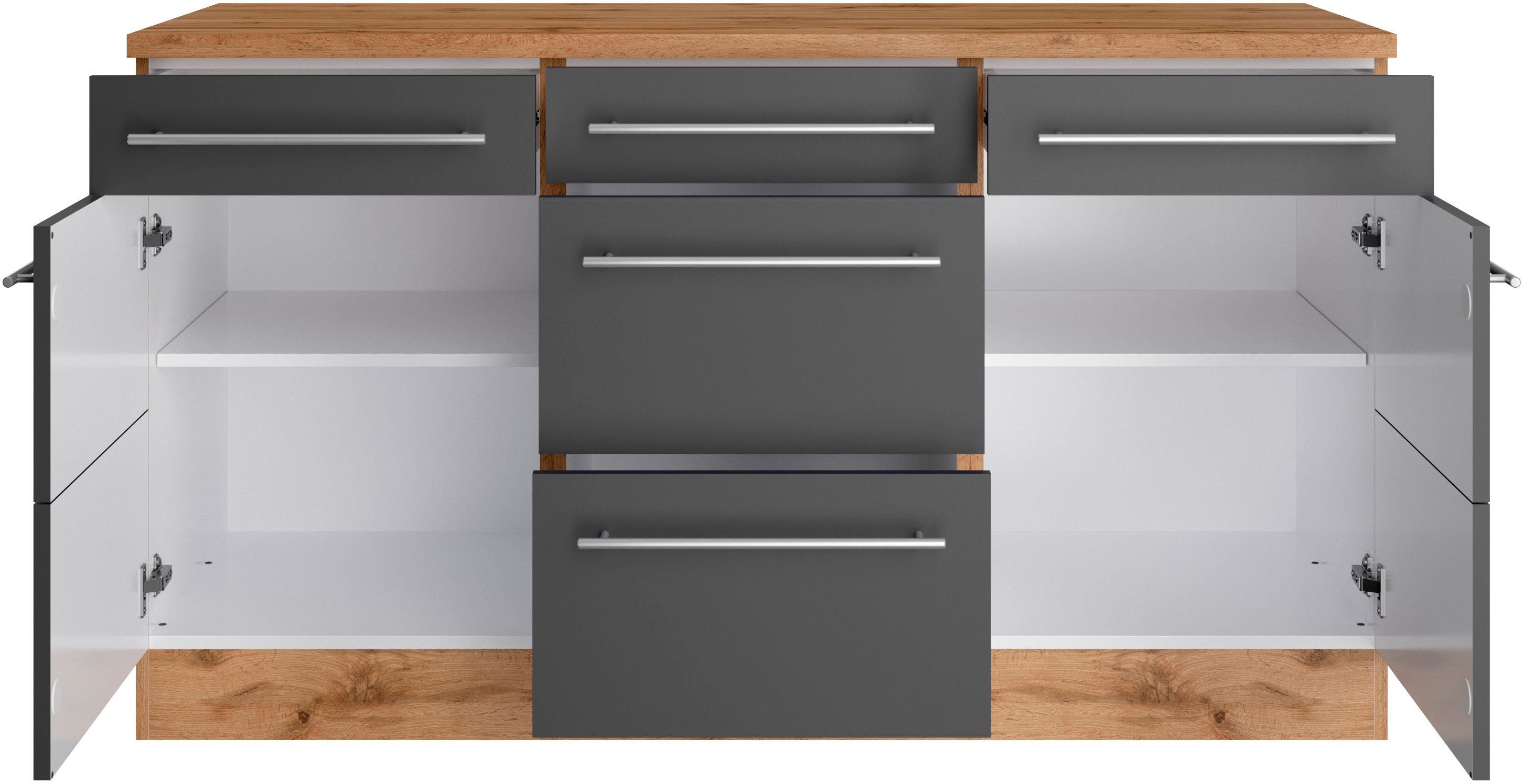 KOCHSTATION Unterschrank KS-Wien edel aussehende gestiftete Fronten