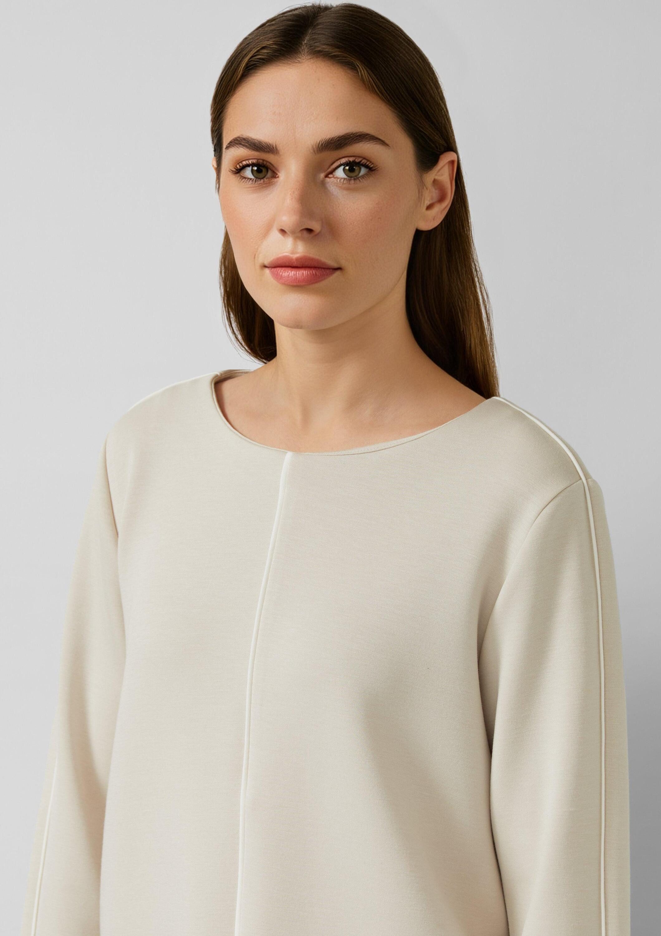 s.Oliver Sweatshirt Sweatshirt Scuba-Sweatshirt mit Kontraststreifen