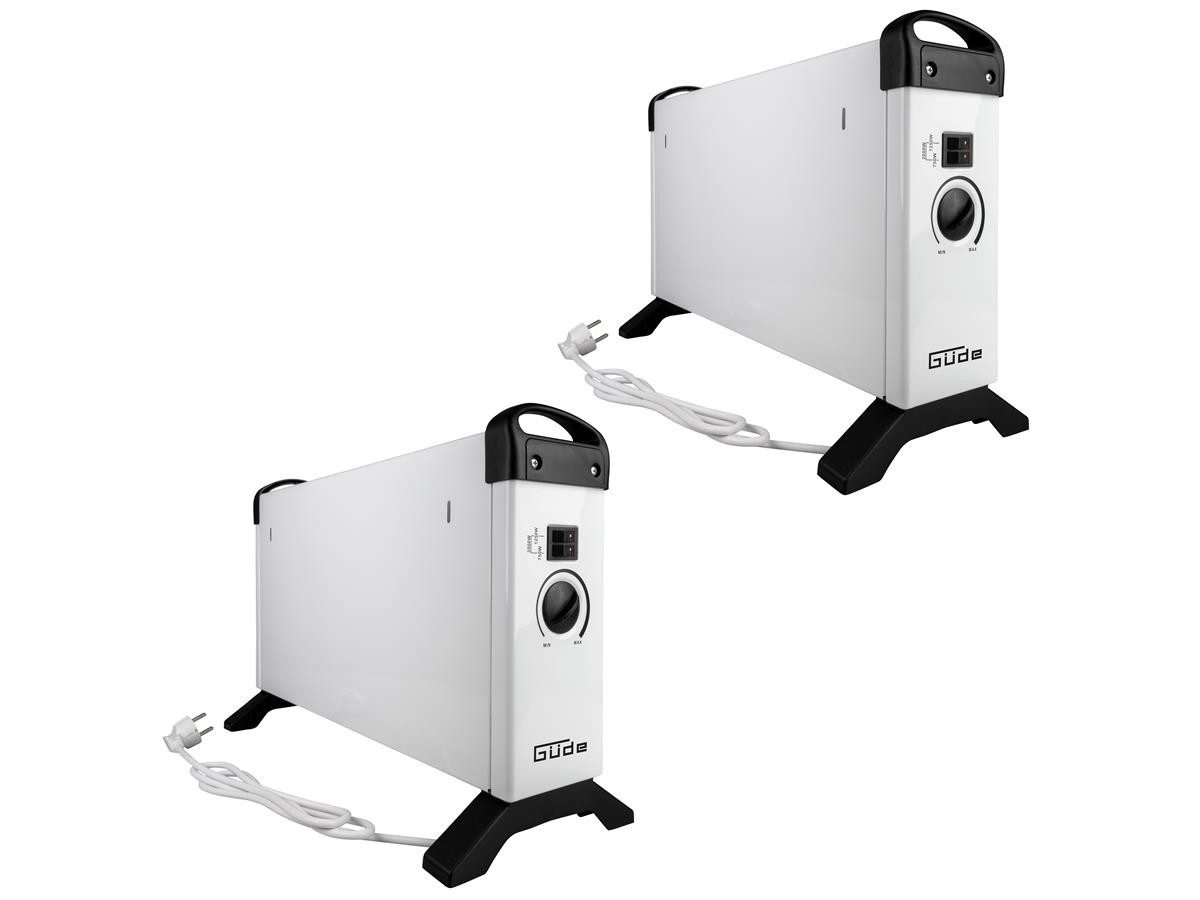 Güde Konvektor 85176-01, 2000 W, lautlose Wohlfühlwärme durch Konvektion, 3 Heizstufen