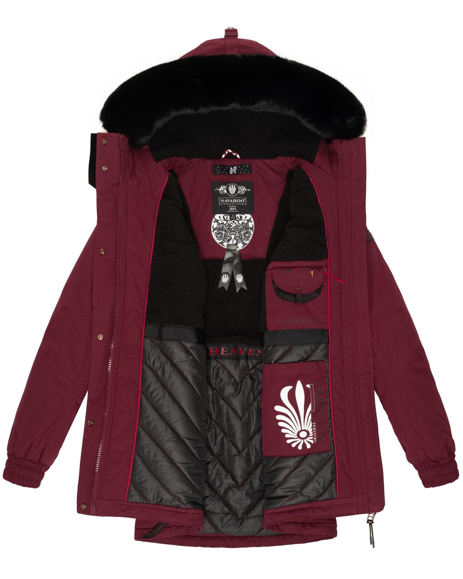 Marikoo Wintermantel Olessaa Sportlicher Baumwoll-Parka den Winter bordeaux für