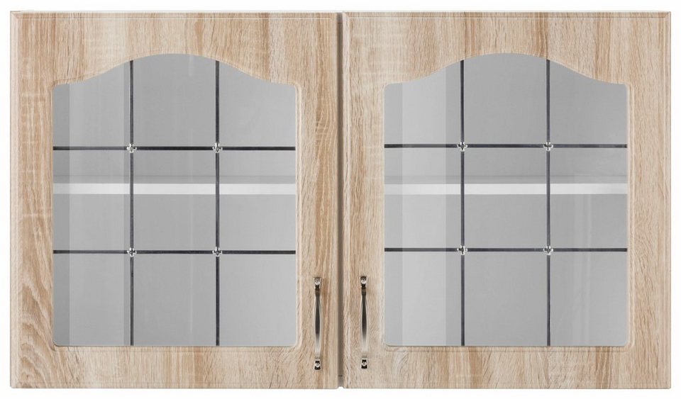 wiho Küchen Glashängeschrank Linz 100 cm breit, mit 2 Glastüren