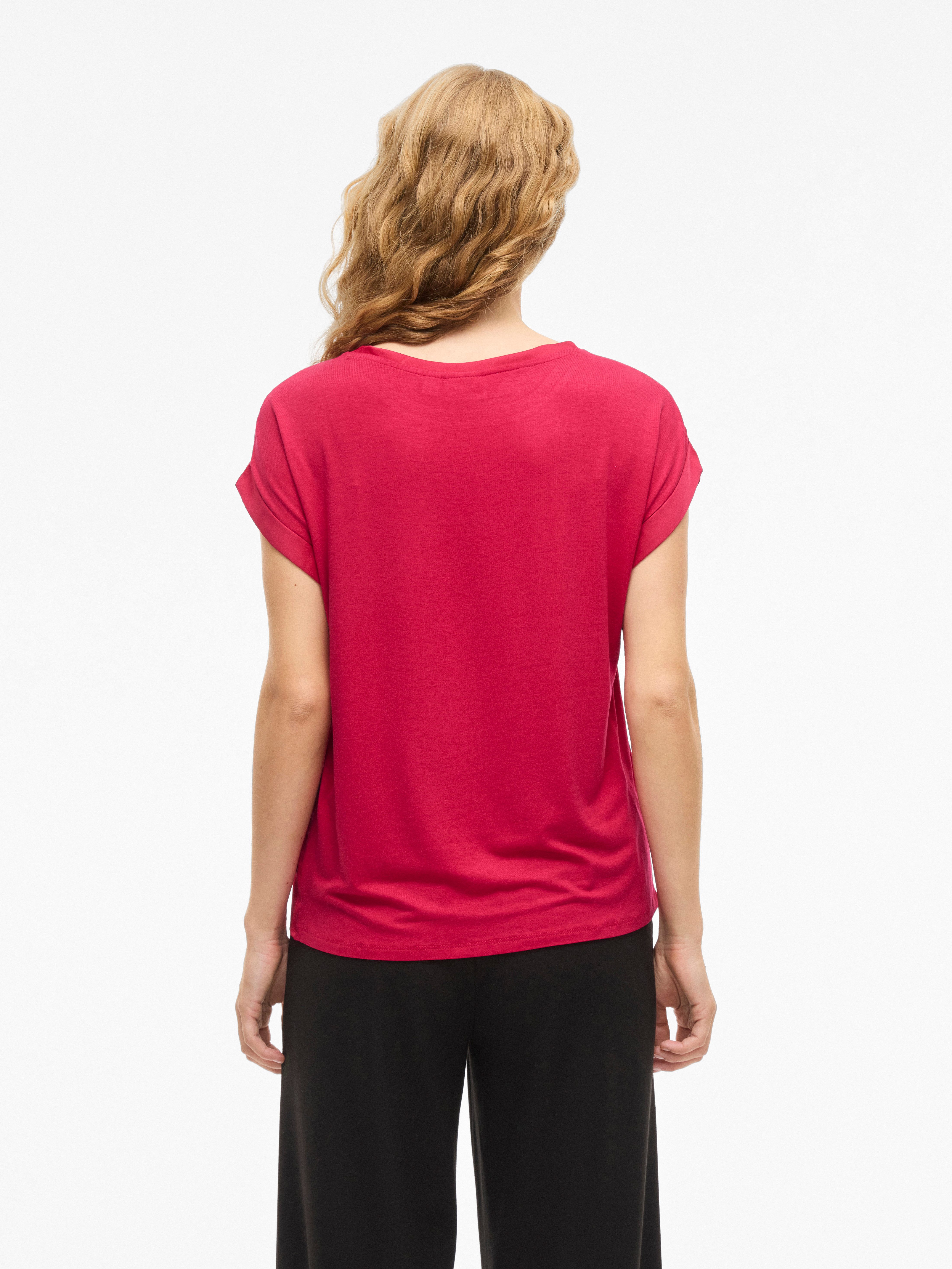 Vila Kurzarmshirt VIELLETTE S/S SATIN TOP - NOOS Satin Optik günstig online kaufen