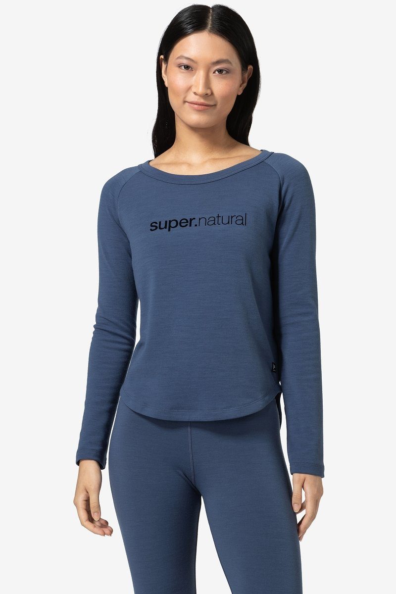 Pullover Merino Shadow SUPER.NATURAL Night CREW EVERYDAY W Sweatshirt Blue