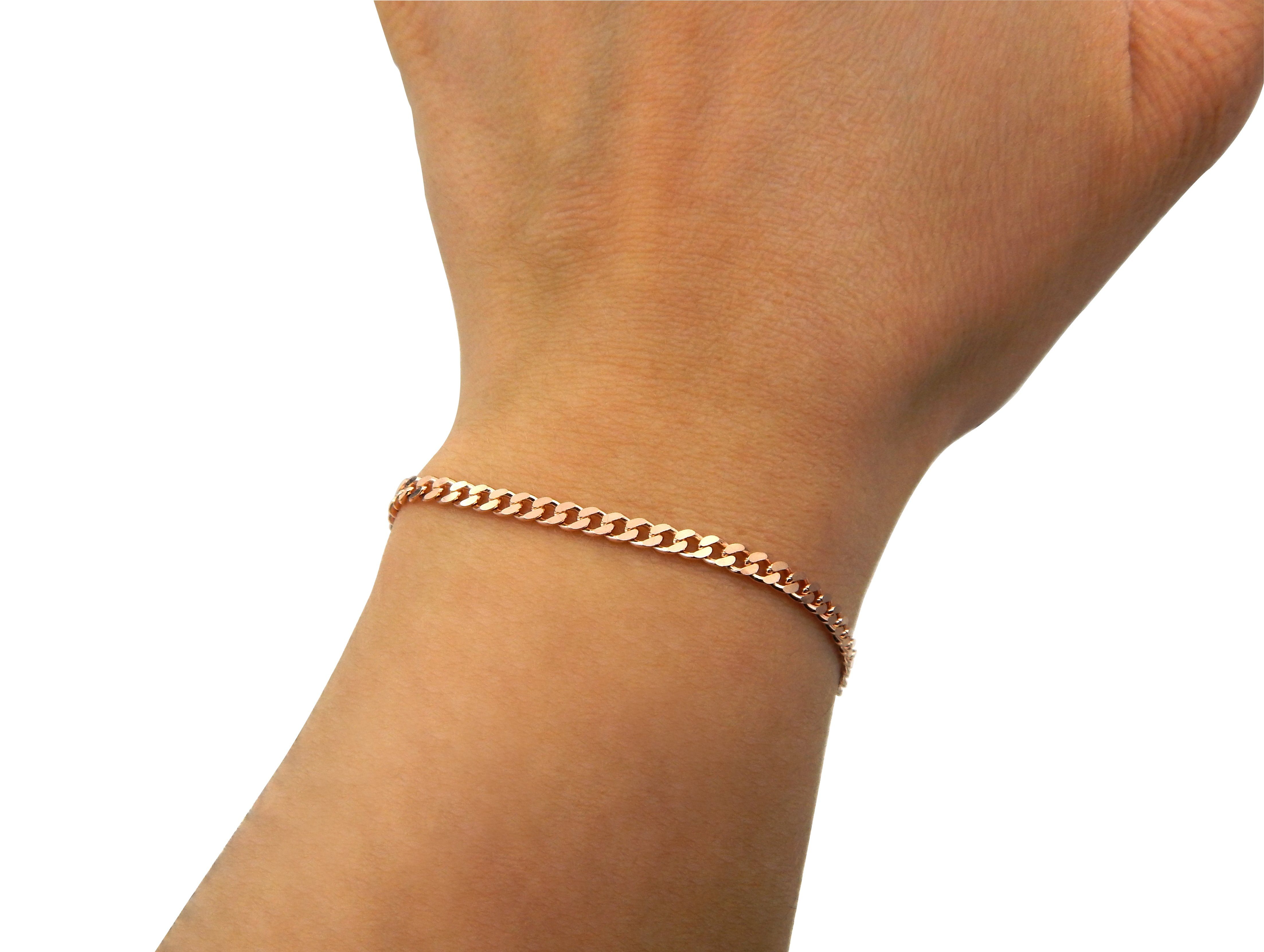 breit, Kauf-mich-weg 21cm Bella wählbar Silber Panzerarmband 925 17 Länge Silberarmband vergoldet 3mm - T rose Sterling by