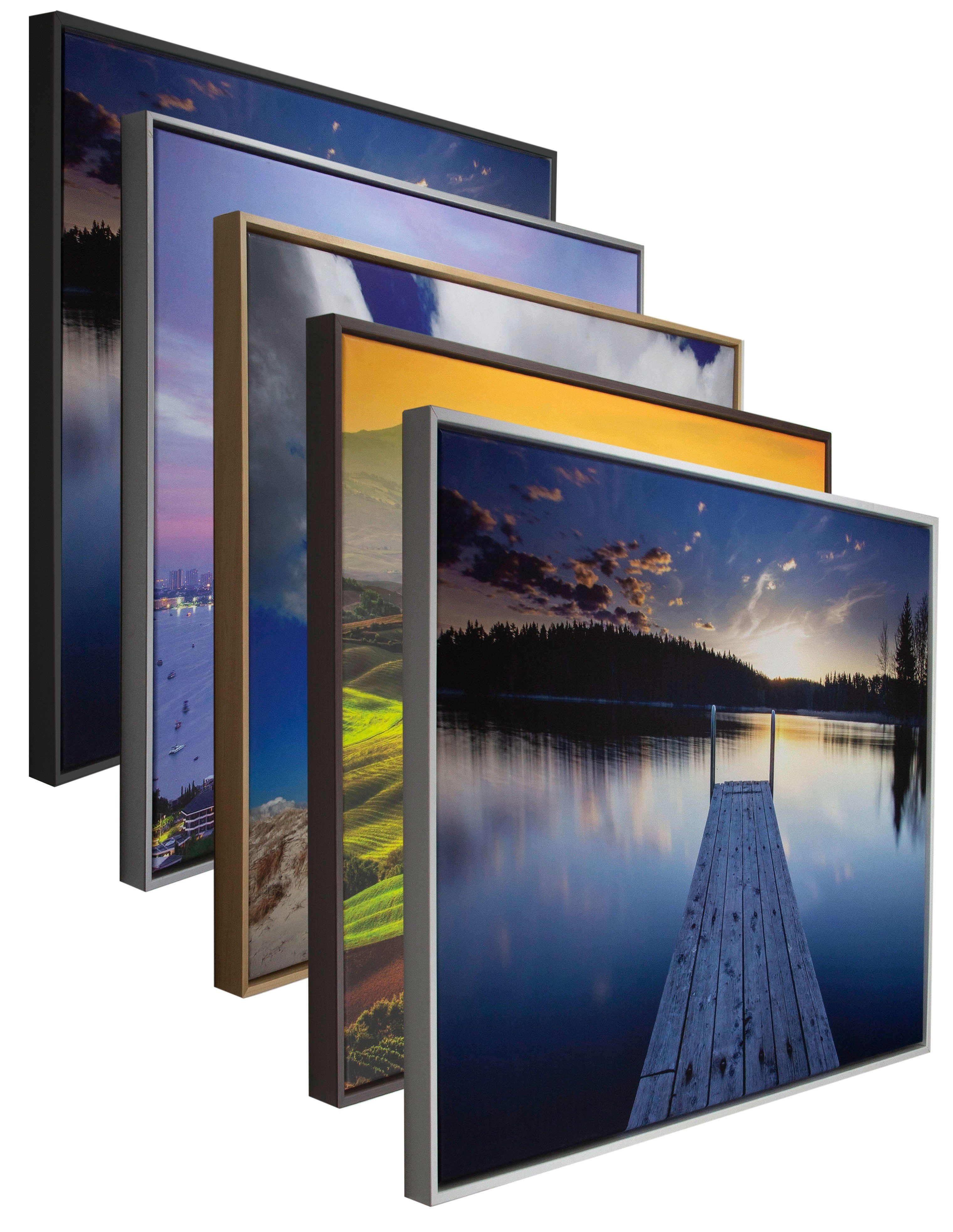 myposterframe Einzelrahmen Canvas Schattenfuge Leerrahmen für Leinwandbild Eris, (1 Stück), 40x50 cm, Mattsilber