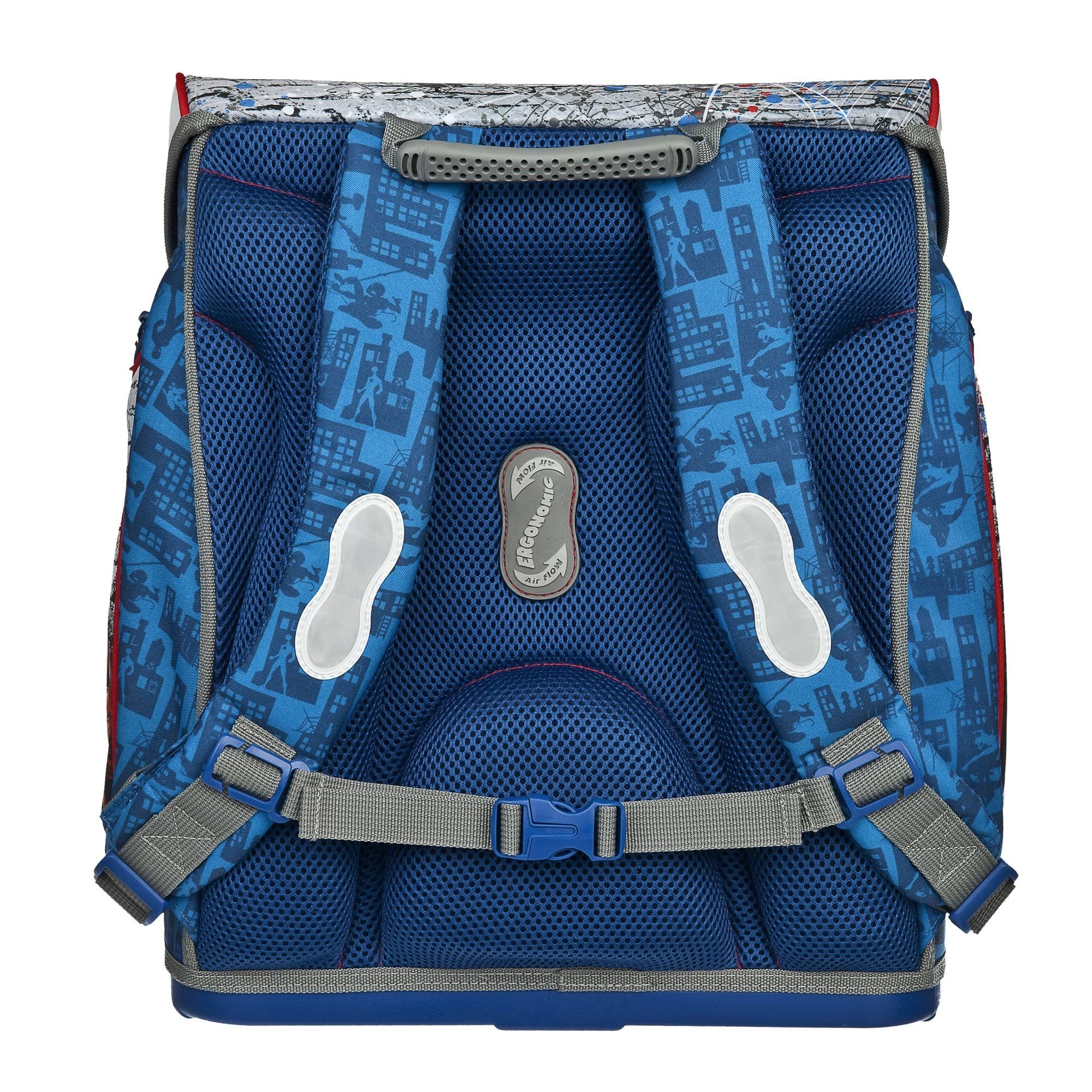 Scooli Schulranzen Campus Fit SPIDER-MAN Schultasche, blau, ab der 1. Klasse (Set, 5-tlg., inkl. Federmäppchen, Schlamper, Turnbeutel & Geldbeutel), mit Brustgu – Bild 5 von 5