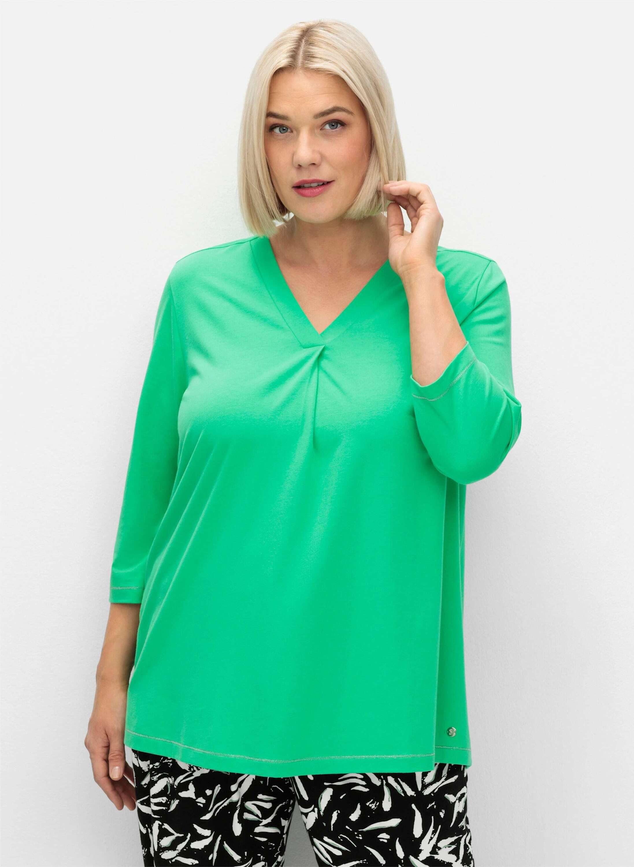 Sheego T-Shirt 3/4-Arm-Shirt 3/4-Arm in leichter A-Linie günstig online kaufen