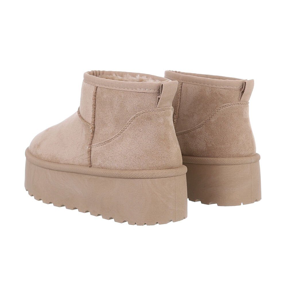 Ital-Design Damen Snowboots Freizeit Snowboots Plateaustiefeletten Snowboots (84338261) Flach Plateaustiefeletten in Hellbraun