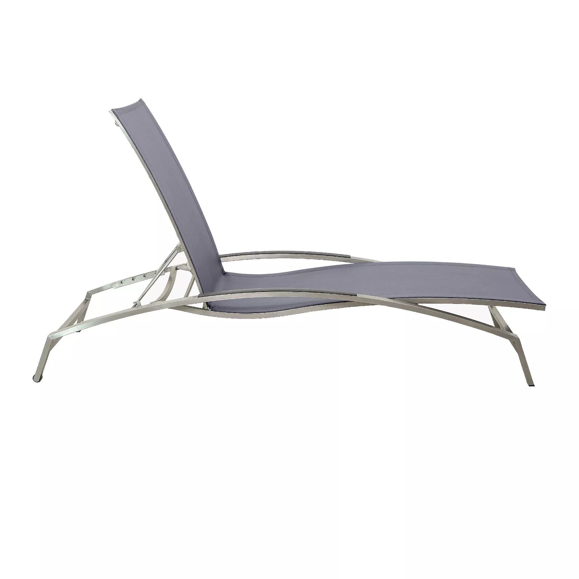 CASA DOMA Gartenliege Mineo, Sonnenliege 4-fach verstellbar, 2 Rollen, Edelstahl, Sunproof® Outdoor-Gewebe
