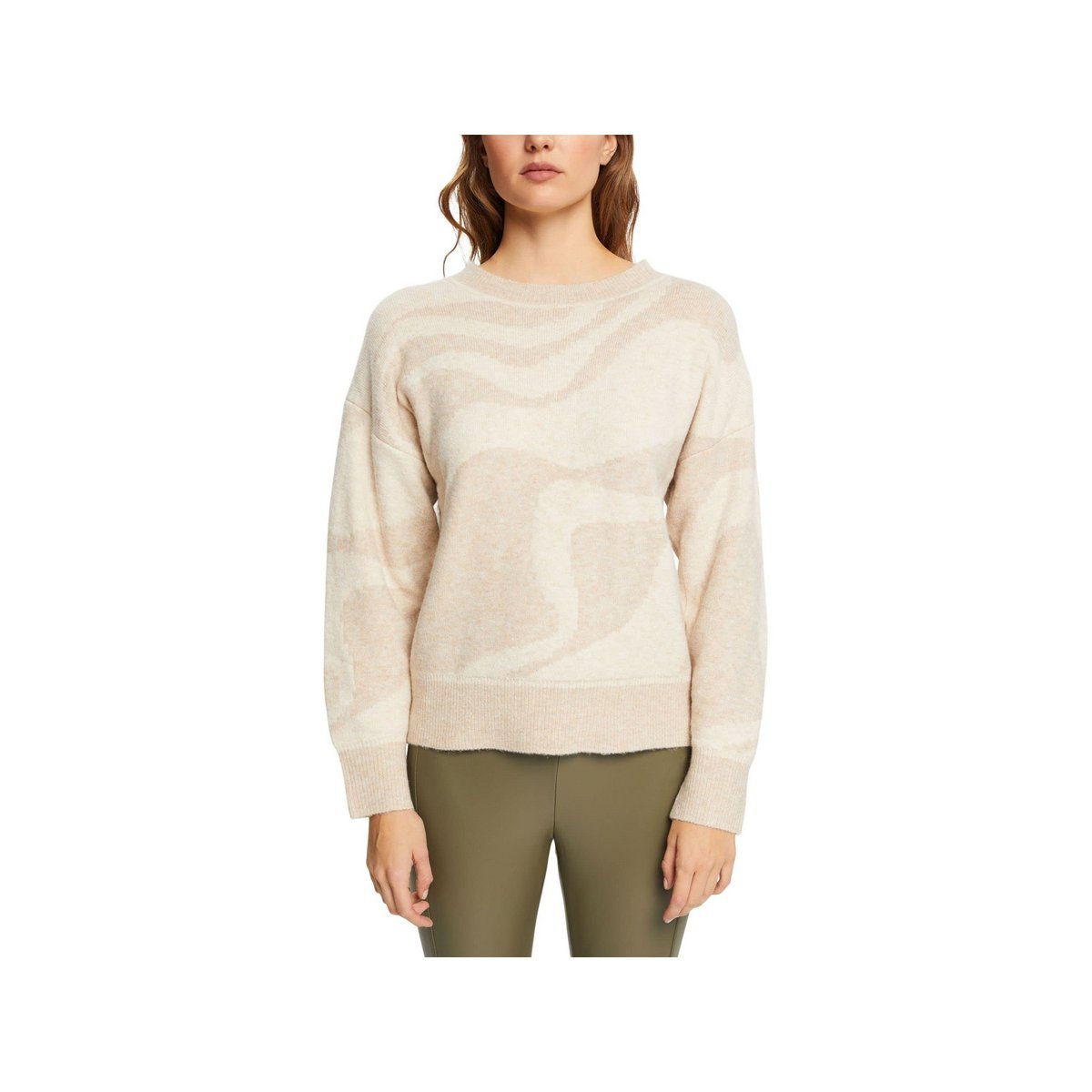 Longpullover Rollkragenpullover für Damen in sand