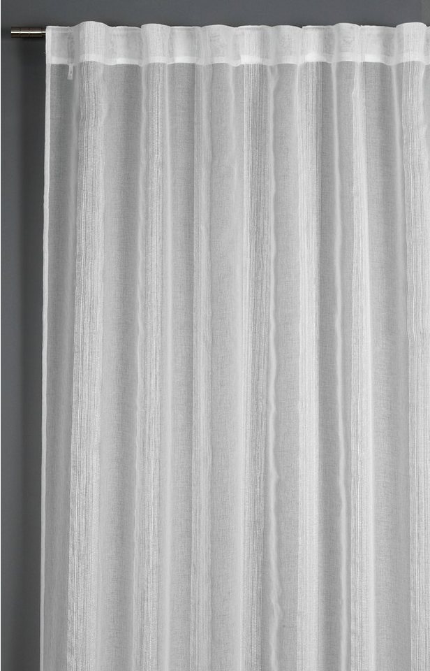Vorhang Schal mit verdeckter Schlaufe, GARDINIA, verdeckte Schlaufen (1 St),  transparent, mit Streifen Muster, transparente, leichte Stoffe sind  komplett lichtdurchlässig