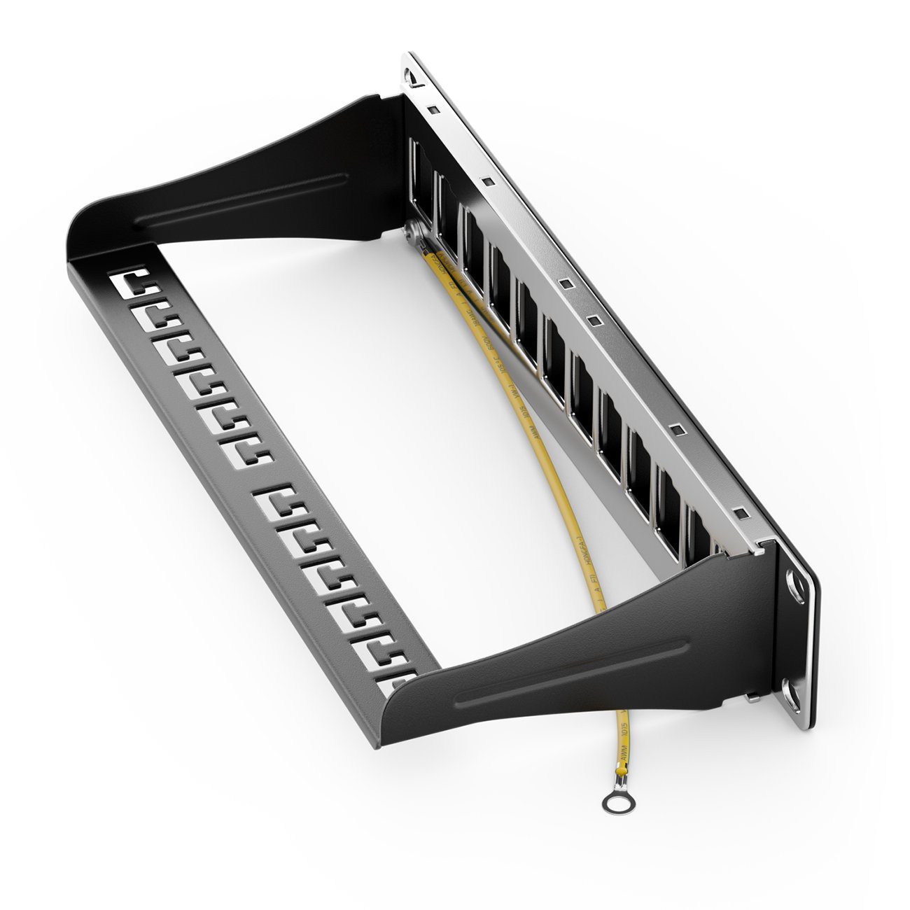 deleyCON deleyCON 12 Port Patchpanel Modular für Keystone Module 1HE 10 Zoll Netzwerk-Adapter