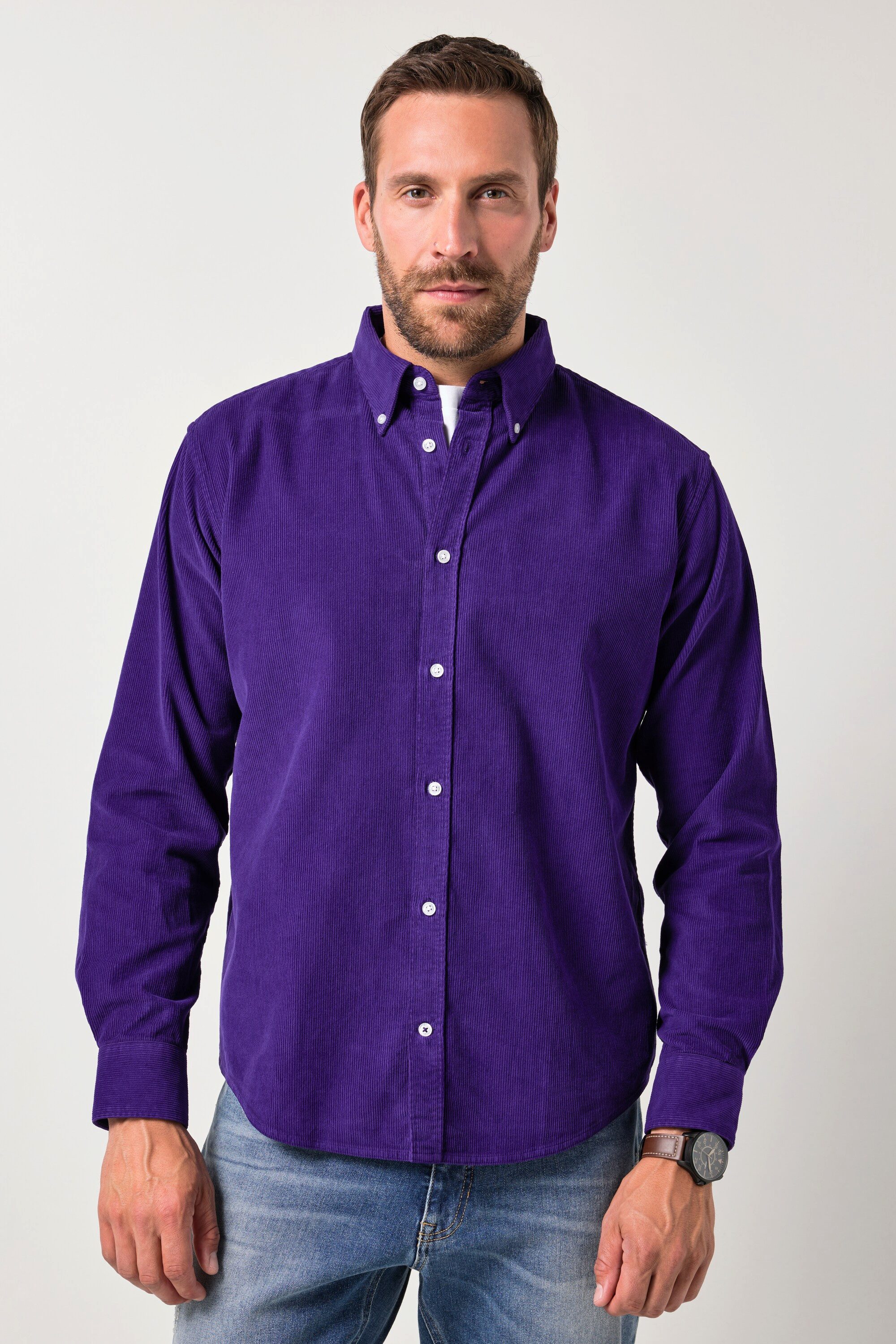 JP1880 Businesshemd JP1880 Cordhemd Langarm Buttondown-Kragen bis 7 XL günstig online kaufen