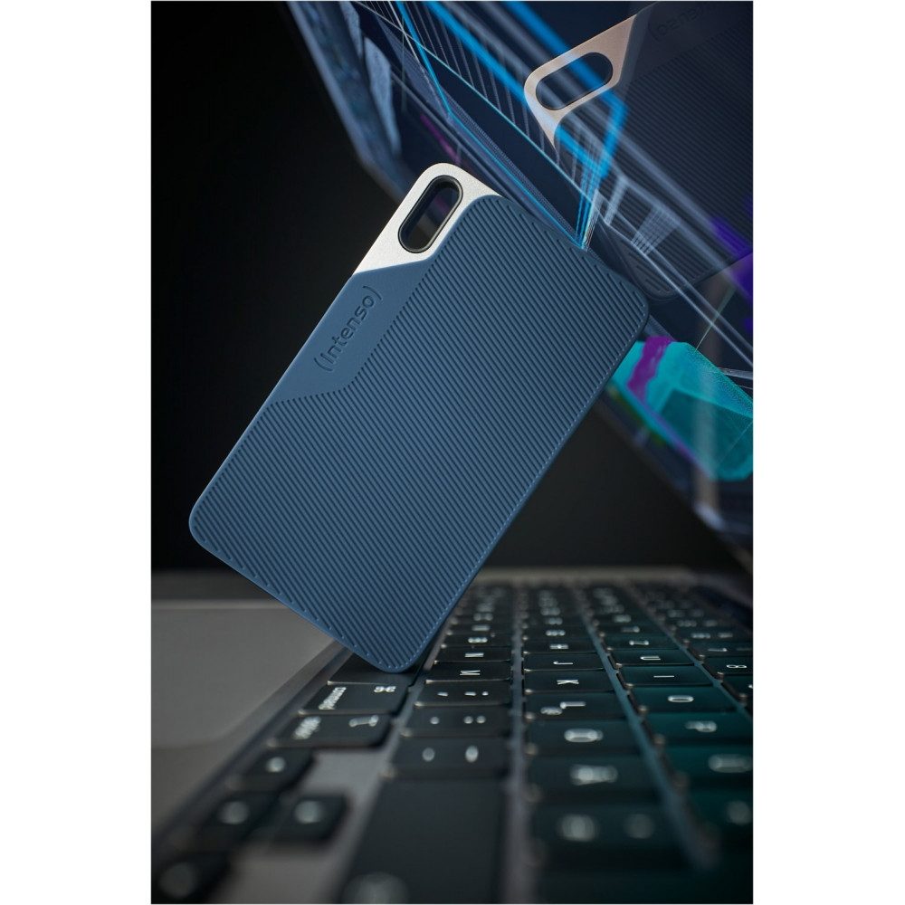 Intenso TX100 USB 3.2 Gen 1 (500GB) Externe SSD grau-blau externe SSD (500GB) extern", Hochgeschwindigkeitsdatenspeicher und Mobilität