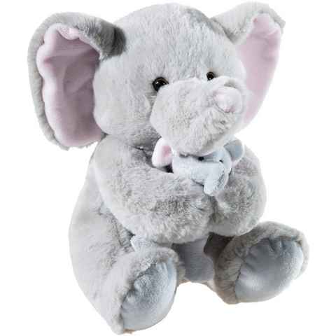 Heunec® Kuscheltier Misanimo, Elefant mit Baby, 25 cm