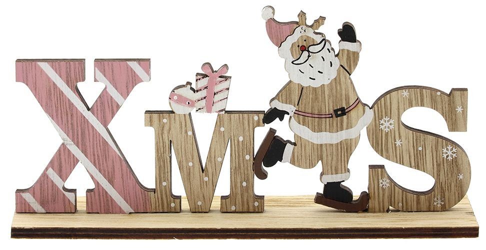 x XMAS mit Weihnachtsfigur Line rosa Aufsteller 18 Santa Trend cm 9