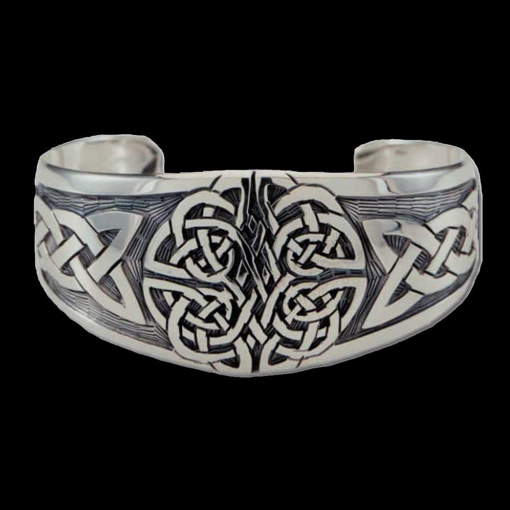 breit Armband keltischer massiv 925er Silberarmband 30mm Armreif SIlber Knoten HOPLO