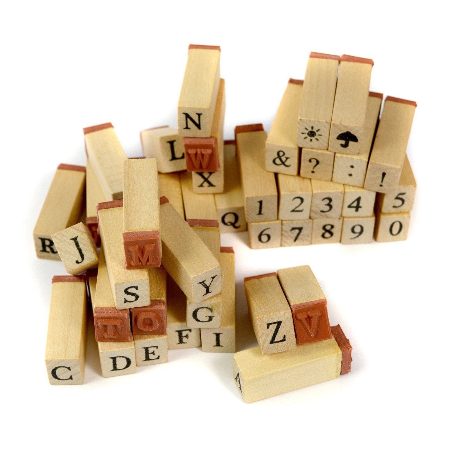 Stempel 42-teiliges Stempelset - Alphabet, Zahlen, Sonderzeichen & Symbole