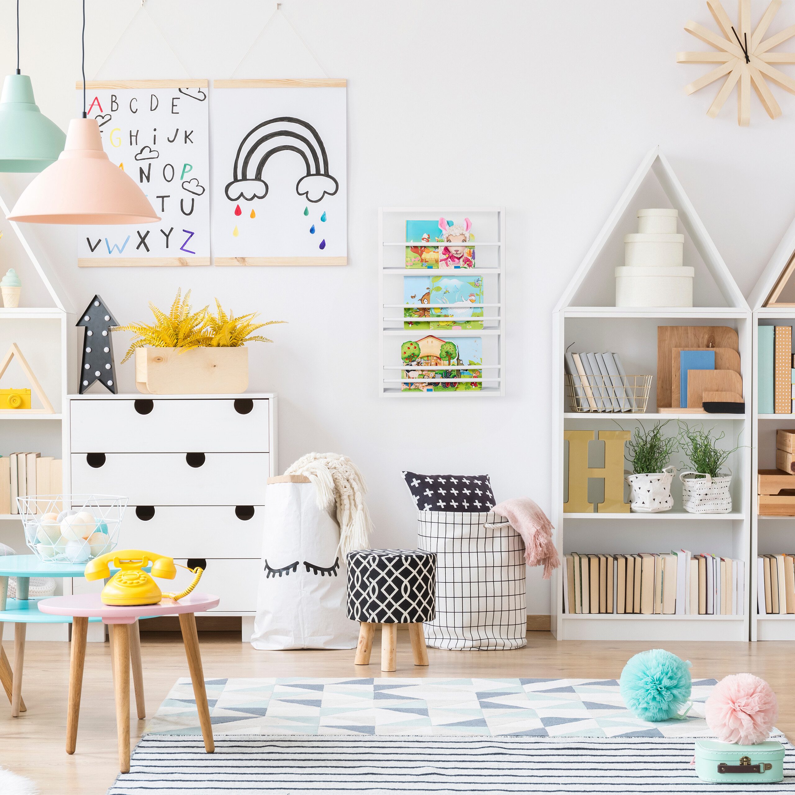 relaxdays Kinderregal Bücherregal Kinder mit 3 Ablagen günstig online kaufen