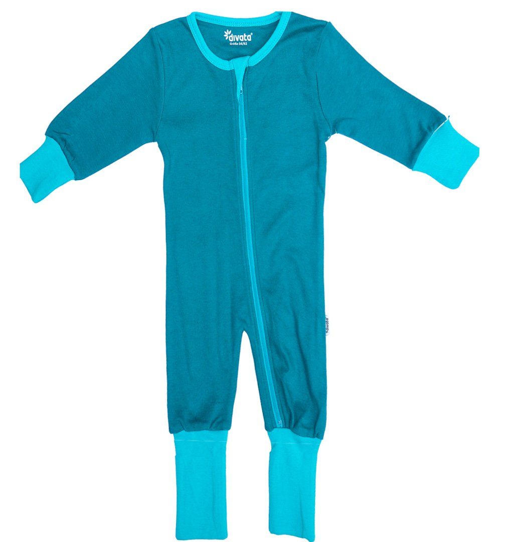 divata Strampler Baby Strampler Overall mit Klappfüßen - mit Füßen und ohne Füße nutzbar - für Mädchen sowie Jungs, aus Baumwolle - Frühchen Kleidung ab Gr. 44