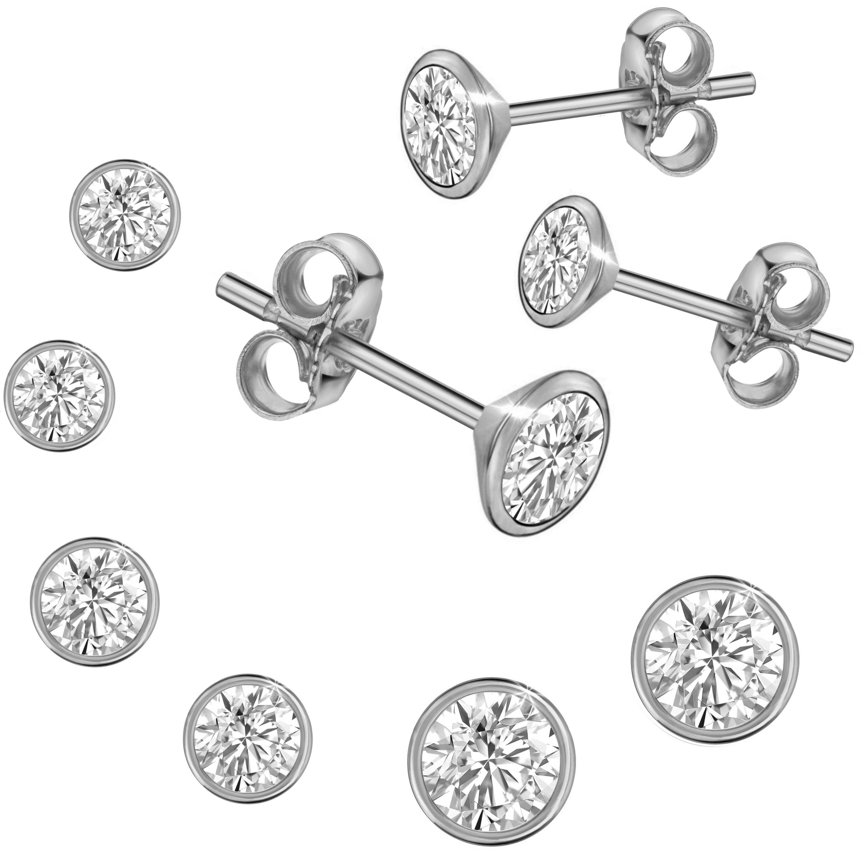 Aniston JEWELRY & WATCHES Ohrstecker-Set Multipack Schmuck Geschenk Silber 925 Ohrringe, Made in Germany - mit Zirkonia (synth)