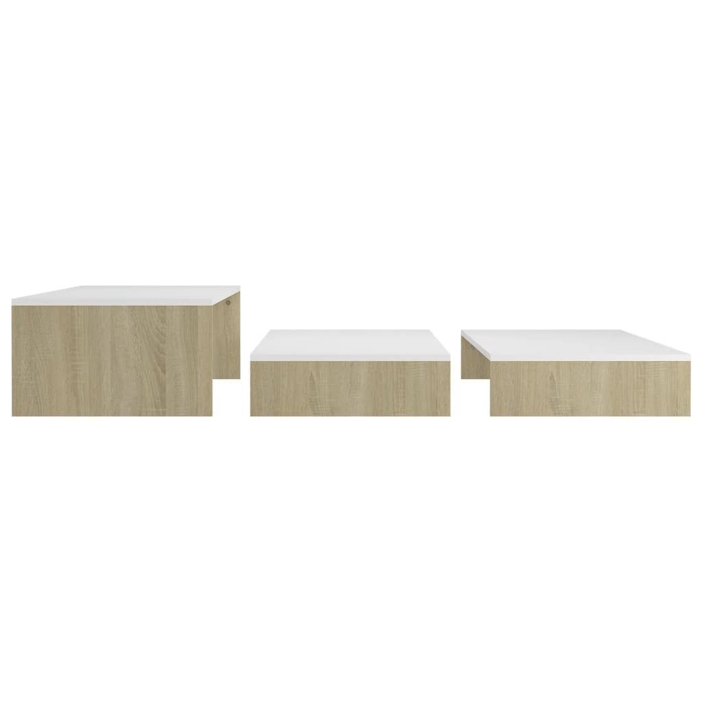 Sonoma-Eiche Weiß und Couchtisch und Weiß 100x100x26,5 vidaXL Sonoma-Eiche | und (1-St) Weiß Sonoma-Eiche cm Satztisch-Set
