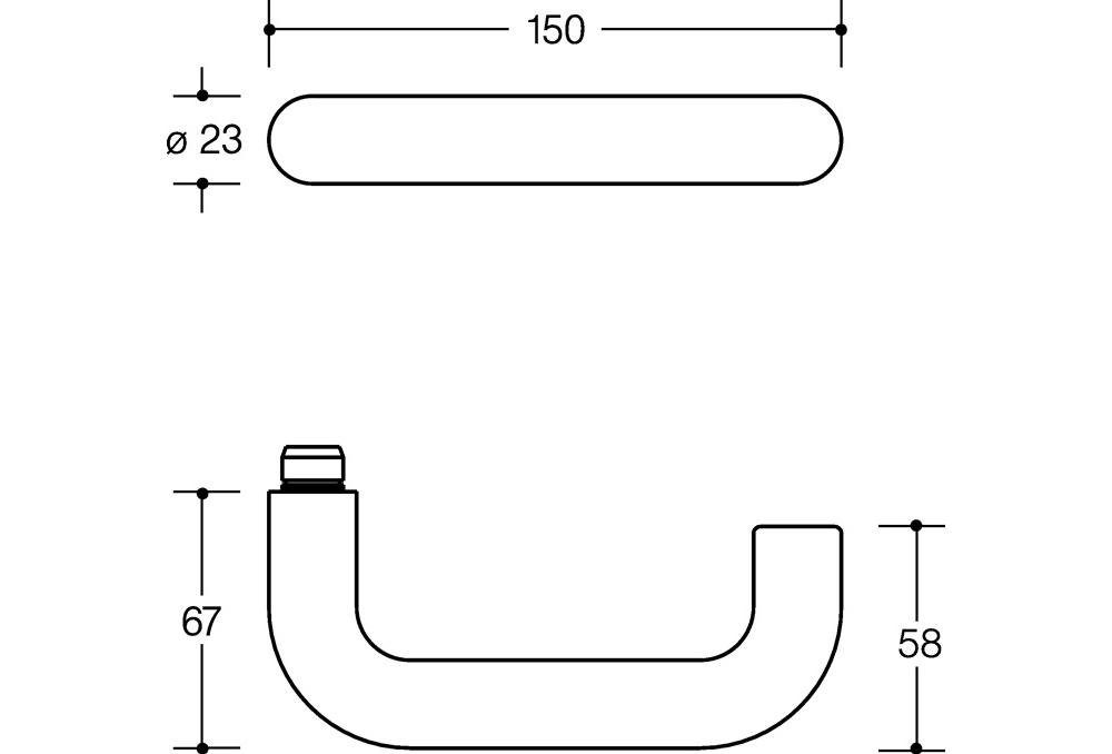 111R01.230 Türbeschlag HEWI rund D/D DIN Kunststoff PZ links 90 Rosettengarnitur rechts /
