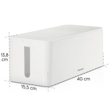 Hama Kabelbox Kabelbox für Standard 6er Steckdosenleisten, Stecker, Kabel, Ladegerät, (1-tlg), Schlichtes Design, Schreibtisch, Tisch, große Aufbewahrungsbox