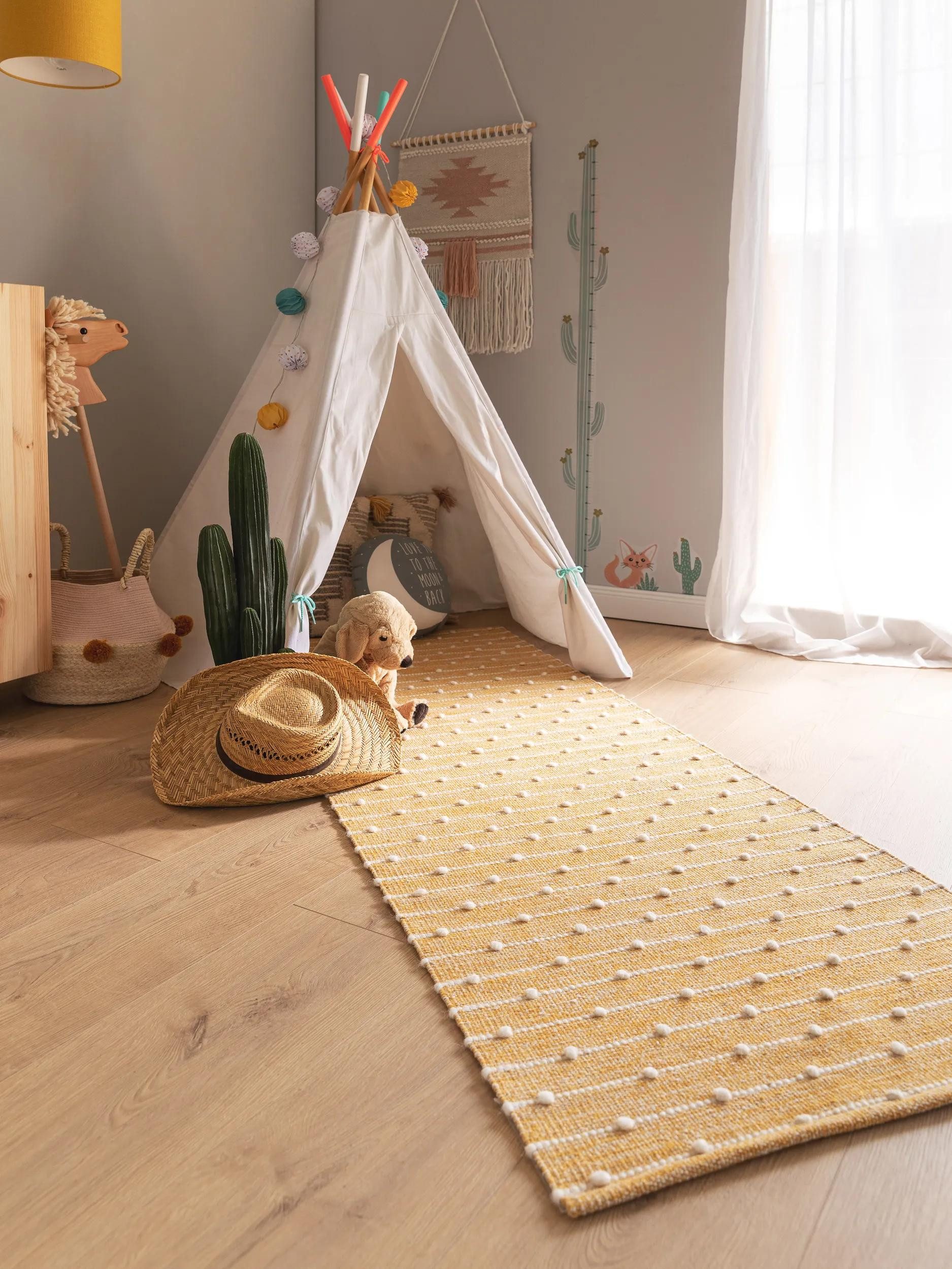 benuta Läufer Lupo, rechteckig, Höhe: 5 mm, Kunstfaser, Berber, Ethno-Style, Wohnzimmer