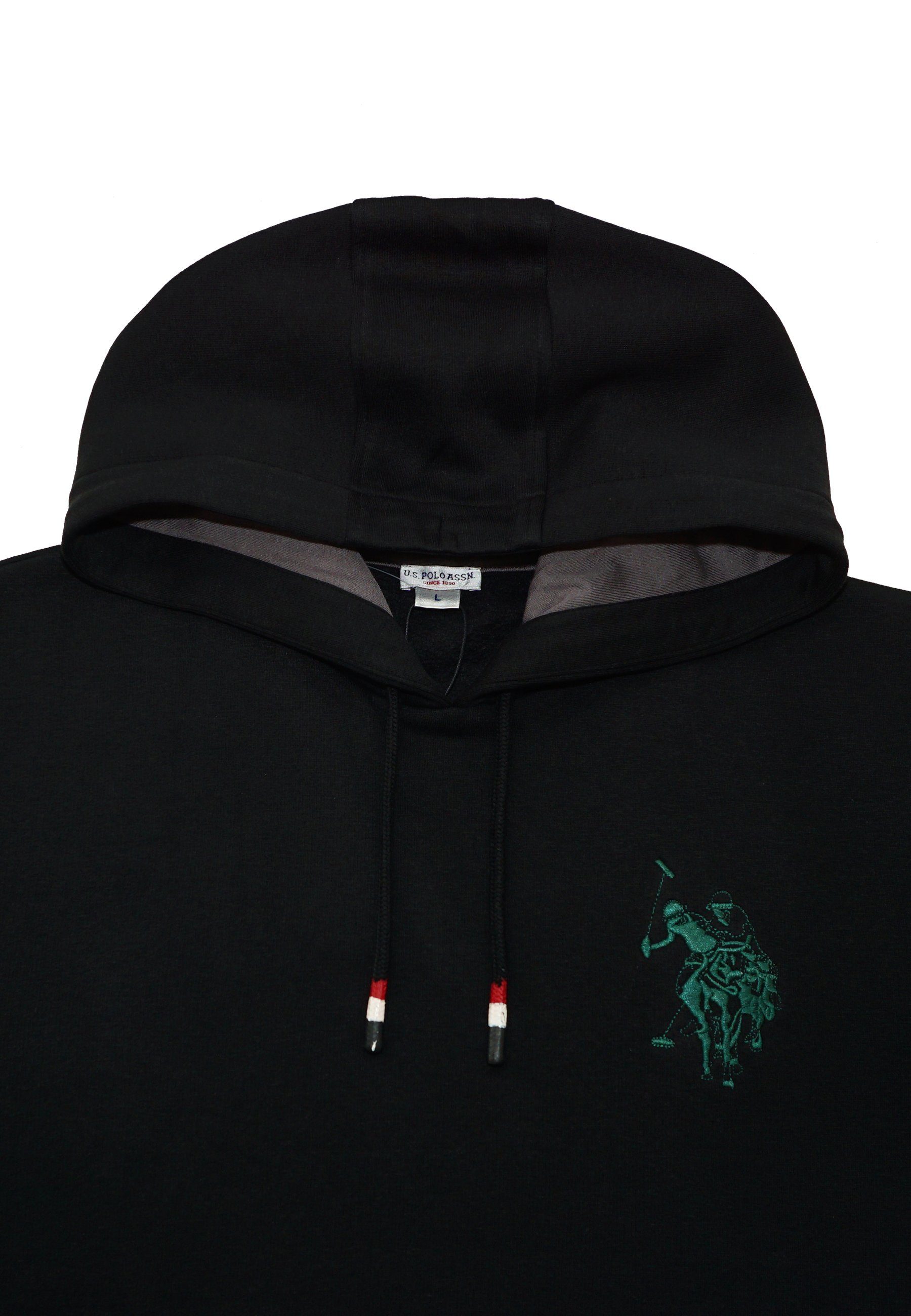 U.S. Polo Assn Hooded schwarz (1-tlg) Jacke Kapuzensweatjacke Sweatshirt
