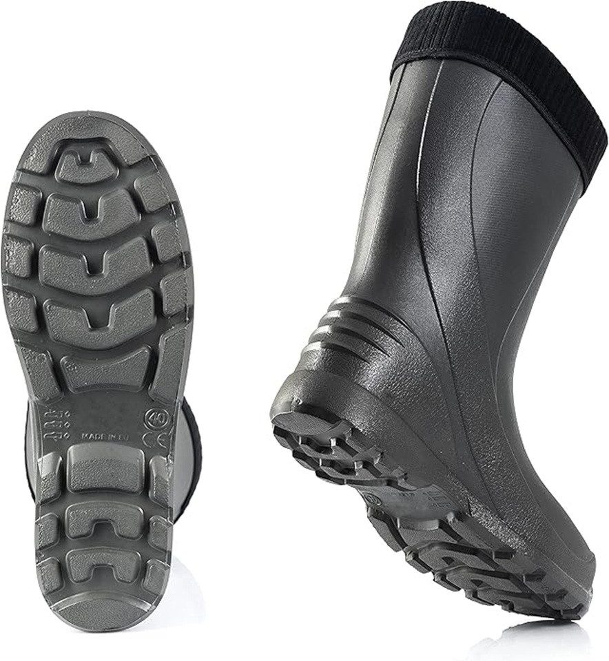 CLIMBR Federleichte Gummistiefel gefütterte Damen Winter Regen Thermo Stiefel Gummistiefelette wasserdicht
