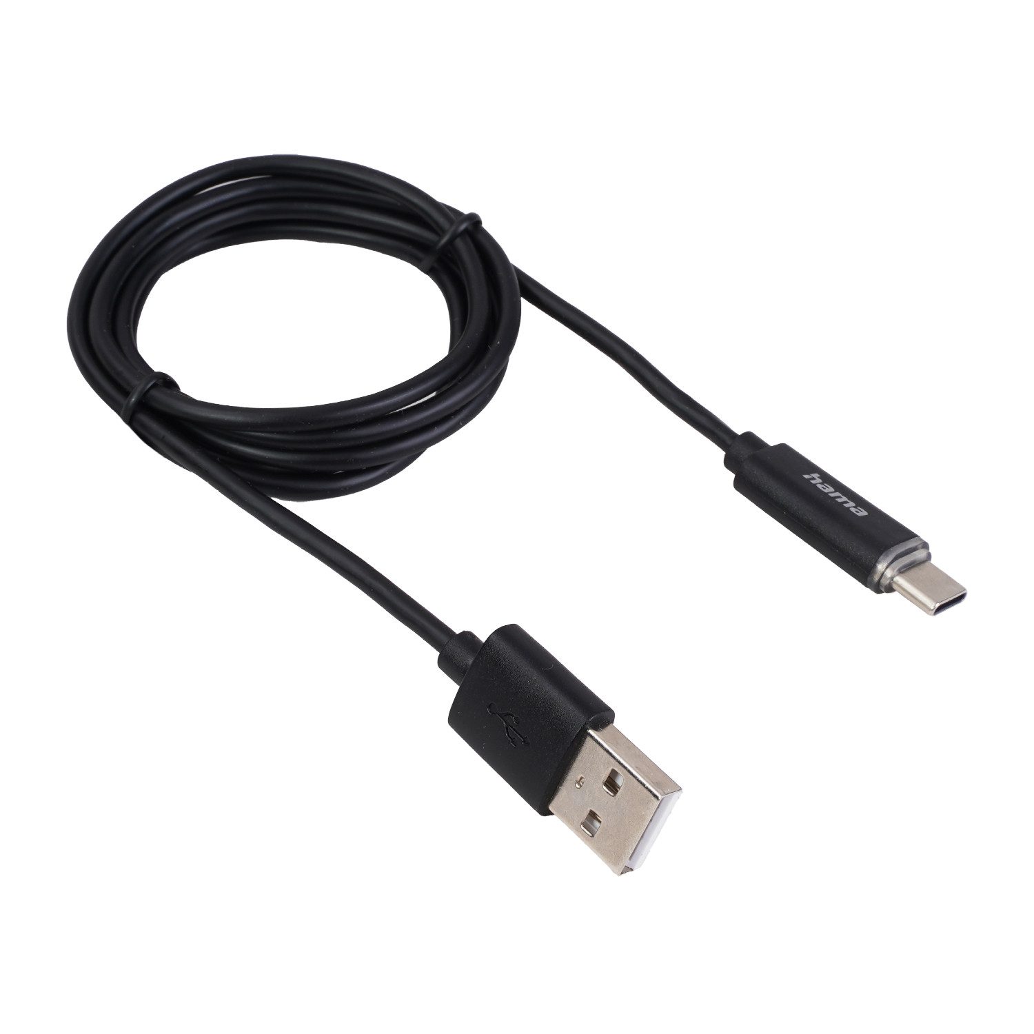 Hama USB-A auf USB-C Kabel mit LED-Ladeanzeige Blitz-Kabel, USB-A,USB-C, Kein (100 cm), Ladekabel Datenkabel USB Type C – Bild 4 von 5