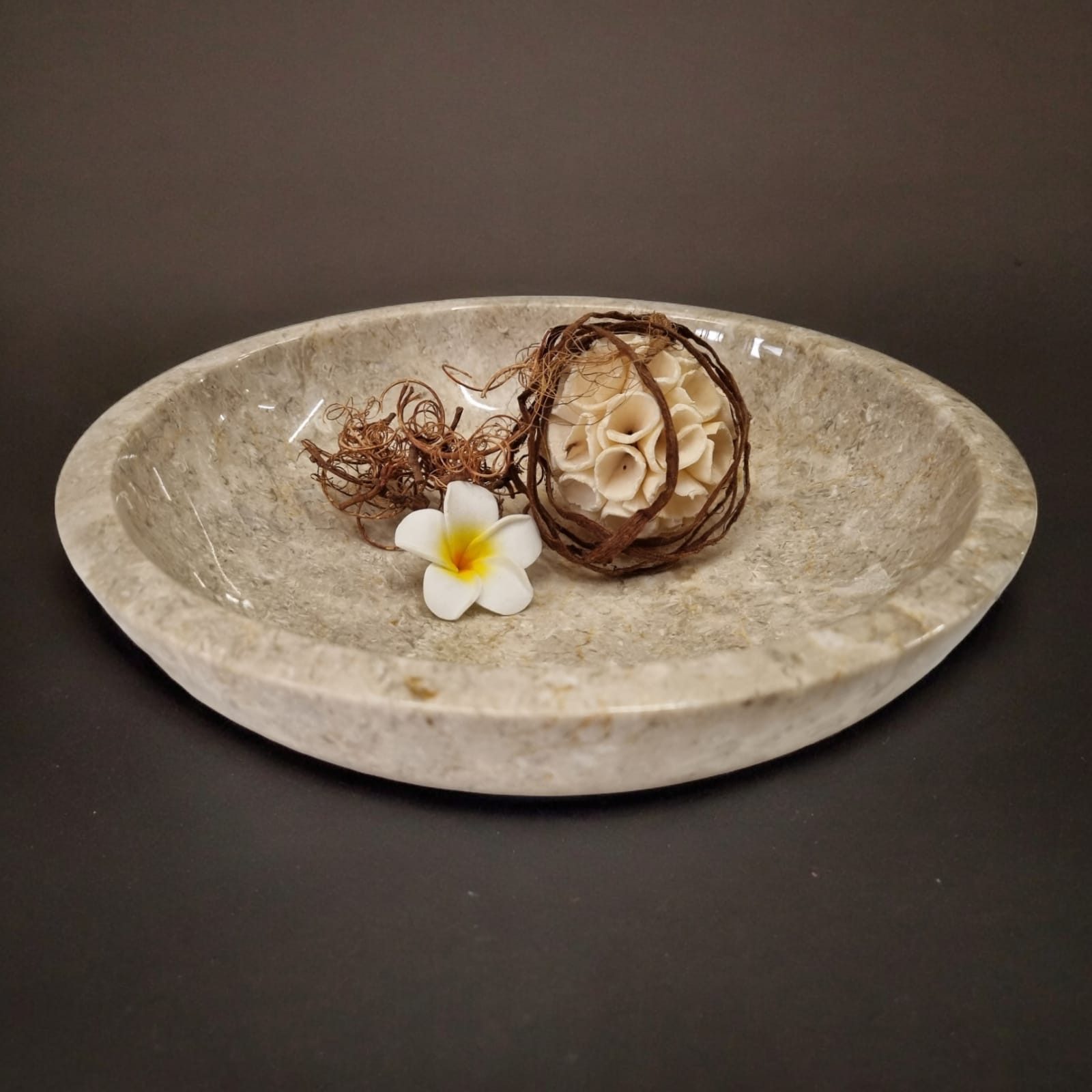 Kinaree Dekoschale Marmor Schale rund, beige, Marmor, poliert, glatt, rund, günstig online kaufen