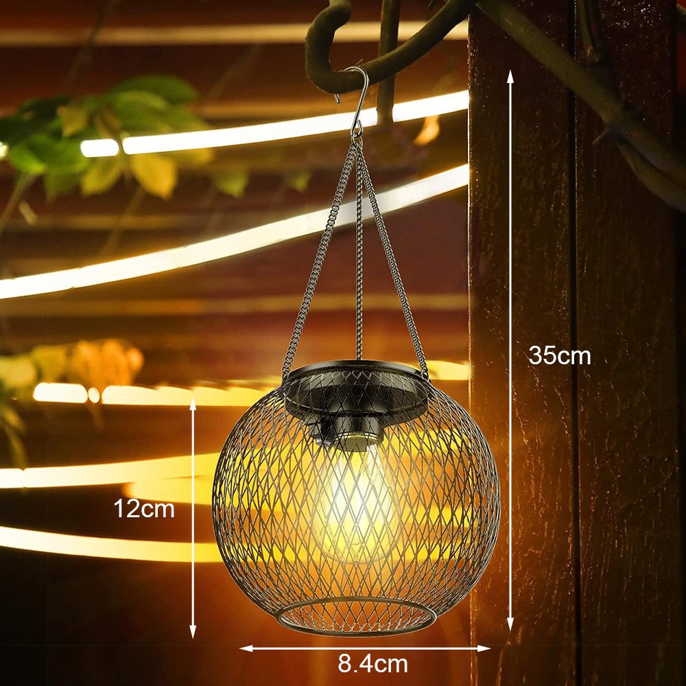 zggzerg LED Solarleuchte 2 Stück Solarlampen für Außen, Metall Solar-Latern günstig online kaufen