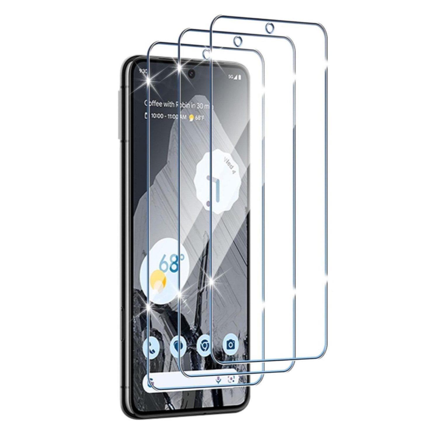 CLM-Tech Displayschutzglas 2x Schutzfolie für Google Pixel 8 Pro - Panzerfolie für Google Pixel 8 Pro, - Panzerglas Folie - Anti-Fingerabdruck und kratzfest -,  – Bild 4 von 5