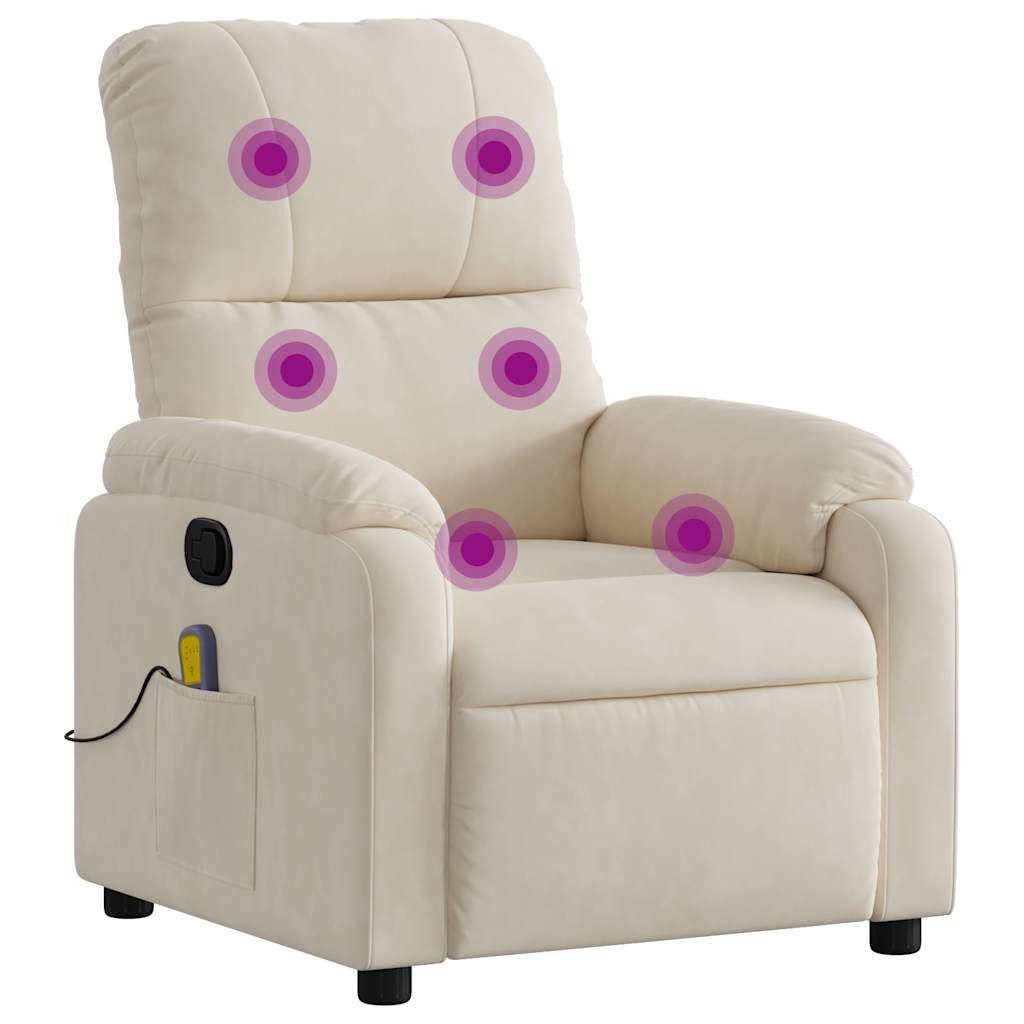 vidaXL Sessel Massagesessel Beige Mikrofasergewebe (1-St) günstig online kaufen