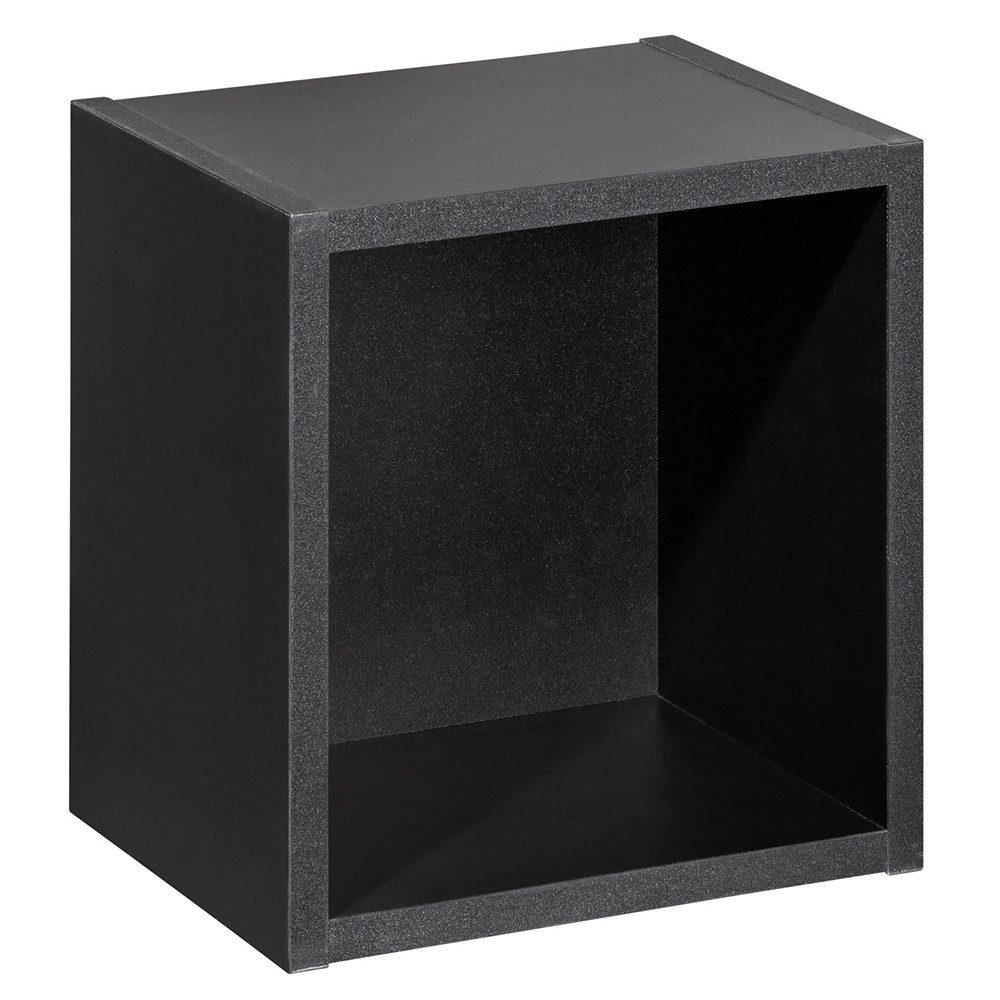 Lomadox Hochschrank NEWPORT-56-EVOKE Badschrank Eiche Rillen 30 cm Fach in Schwarz grifflos Softclose Türen – Bild 5 von 5