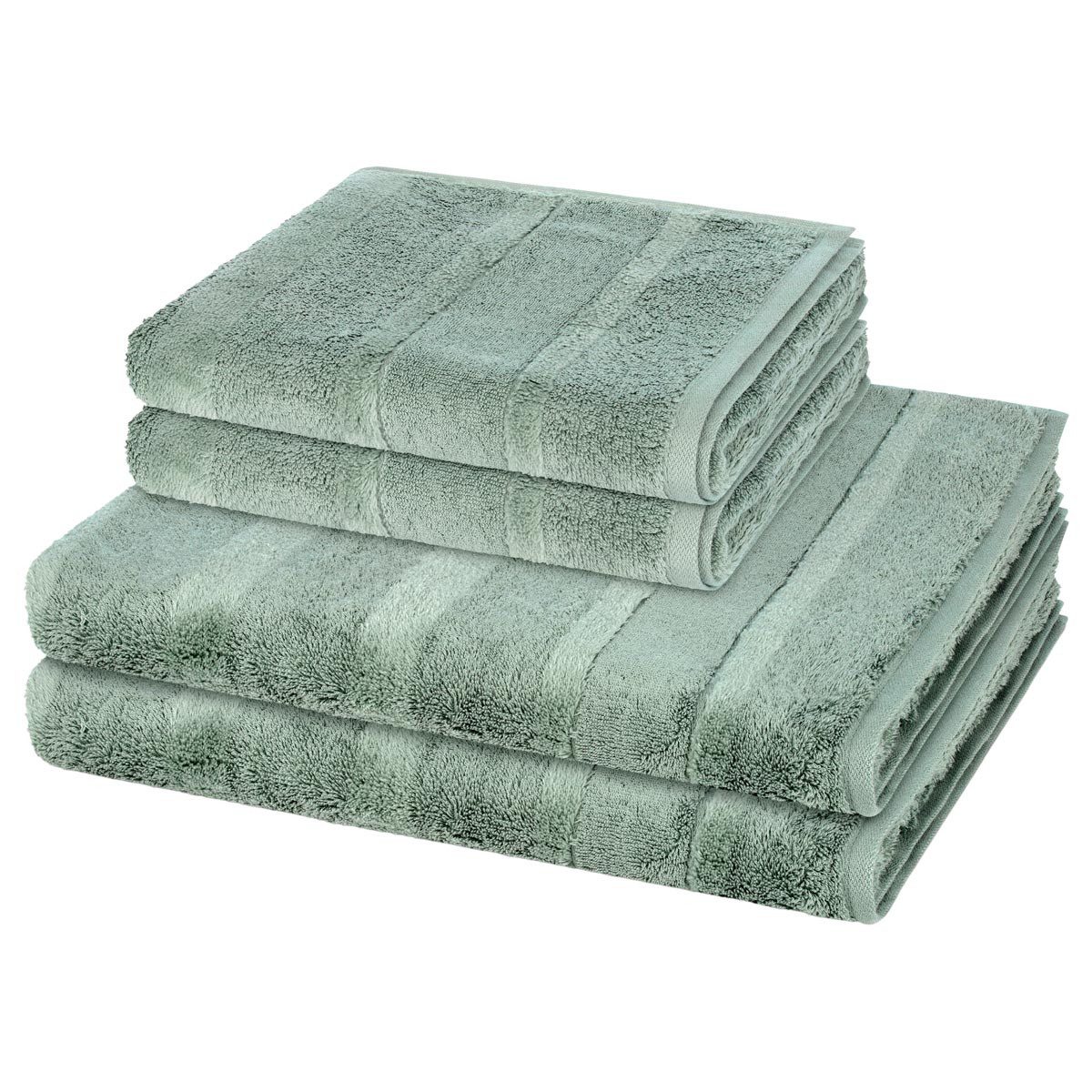 Cawö Handtuch Set Noblesse, Walkfrottee (Spar-Set, 4-St), 2 X Handtuch 2 X Duschtuch im Set - Baumwolle - Saugstark