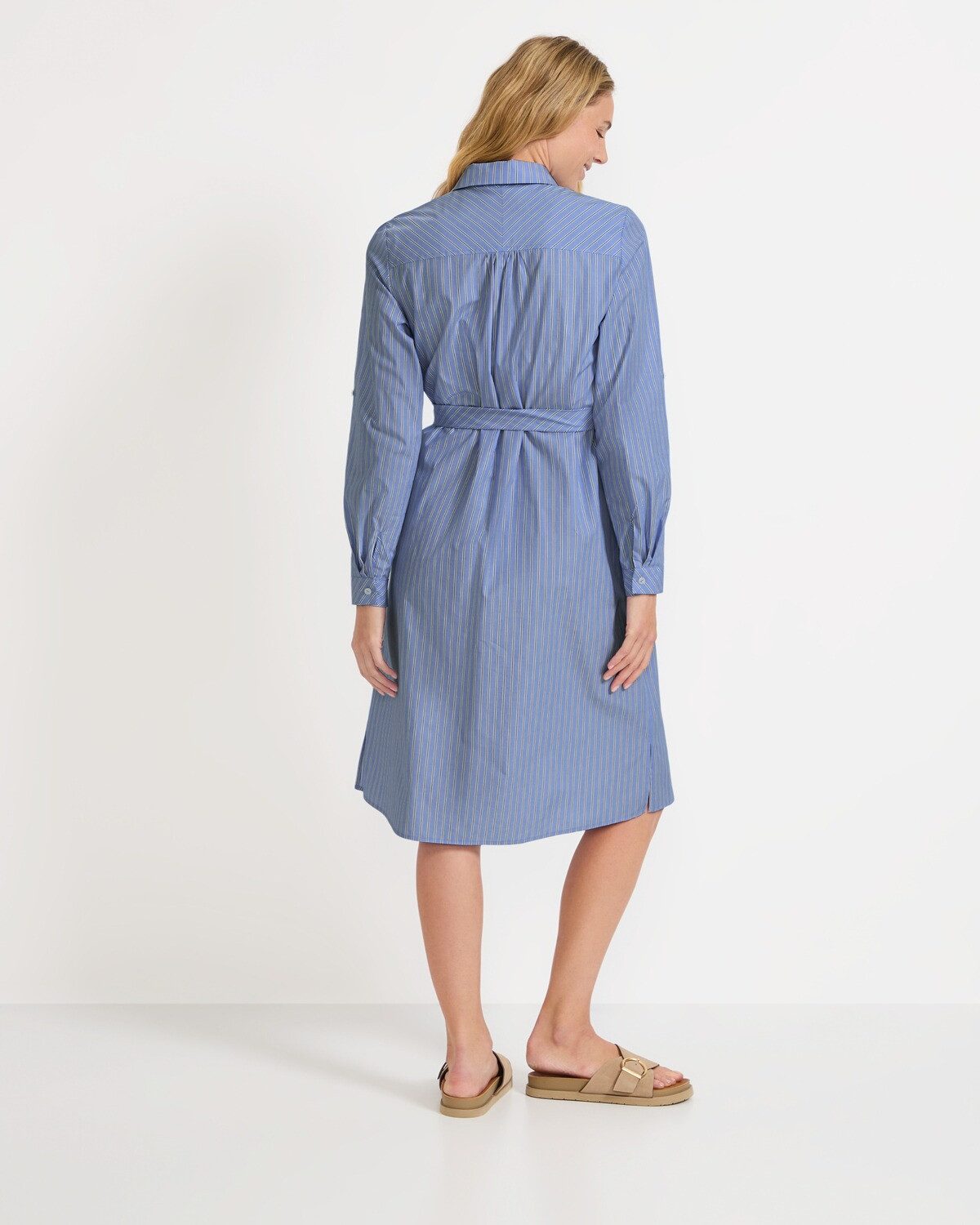 White Label Midikleid Hemdblusenkleid mit Streifen