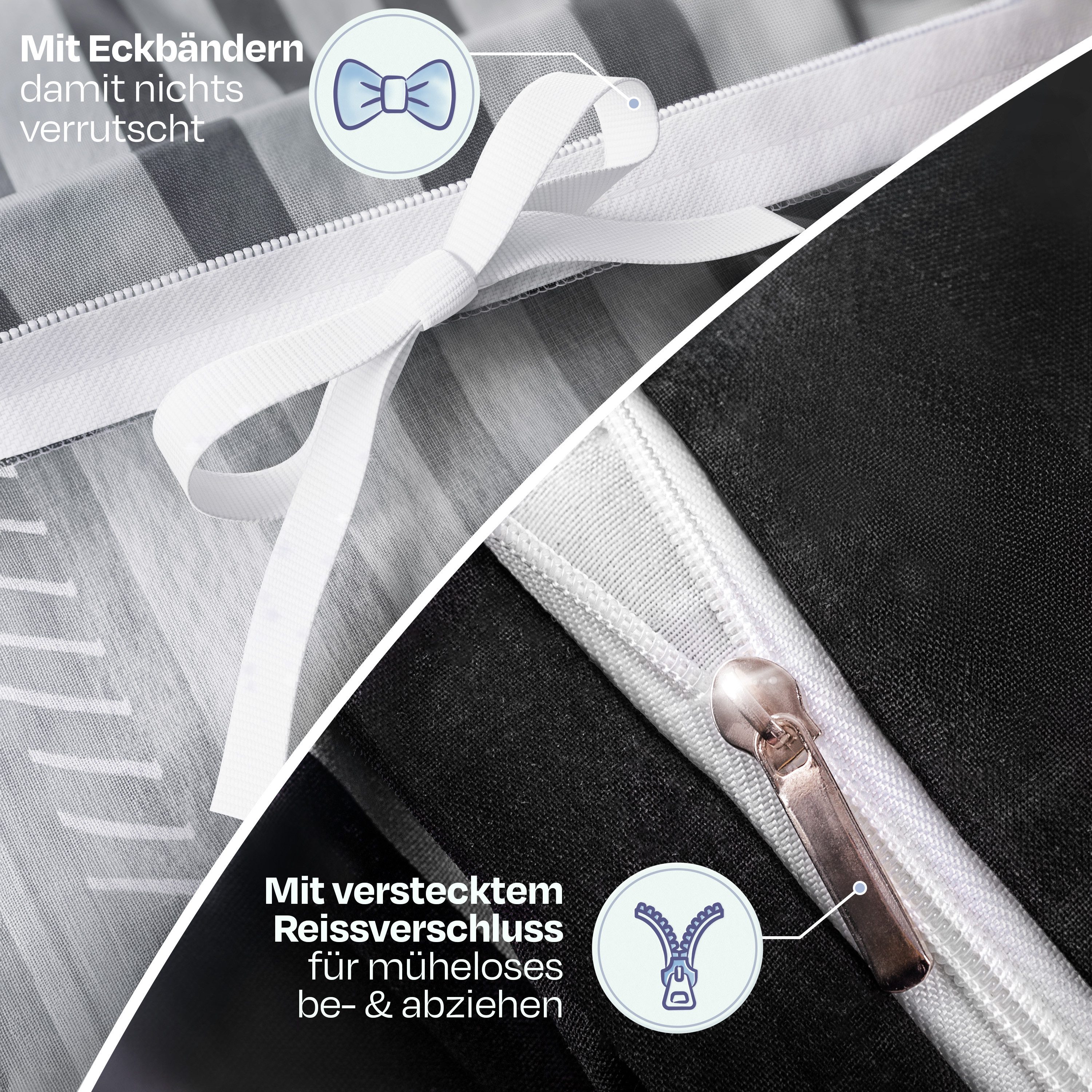 Sentidos Bettwäsche Set 135x200cm 4teilig %100 Baumwolle, Baumwolle, 2 teil günstig online kaufen