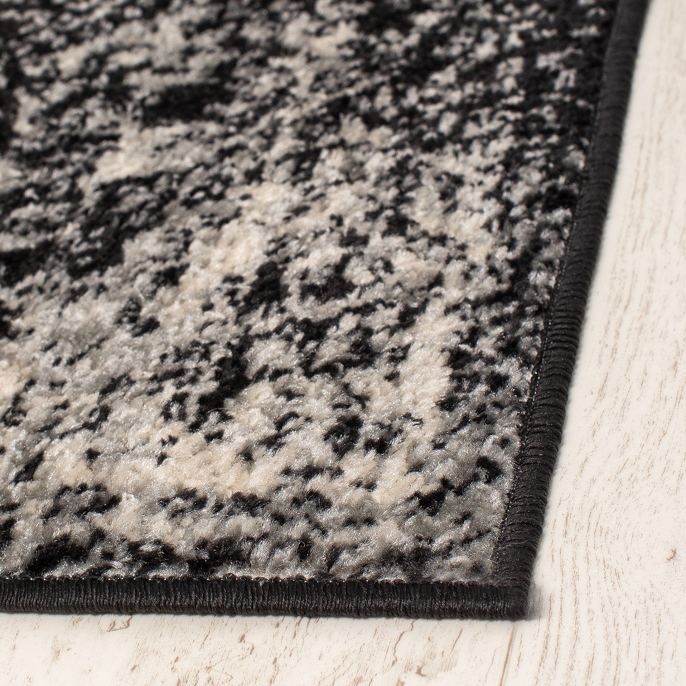 Designteppich Vintage Teppich für H183A niedrige - Höhe Schwarz Vintage mm, 60 Mazovia, Florhöhe x - Look cm, 200 8 Kurzflor / Schwarz, Wohnzimmer - Vintage
