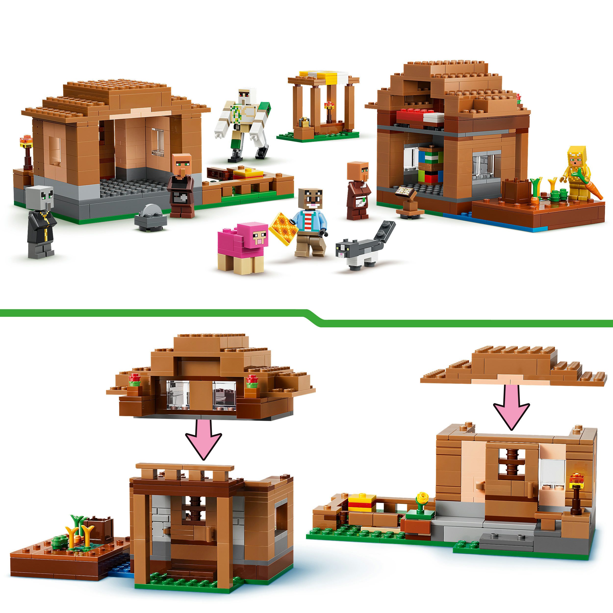 LEGO® Angriff des Magiers auf das Dorf (21596), LEGO Minecraft Konstruktionsspielsteine, (607 St), Made in Europe – Bild 4 von 5