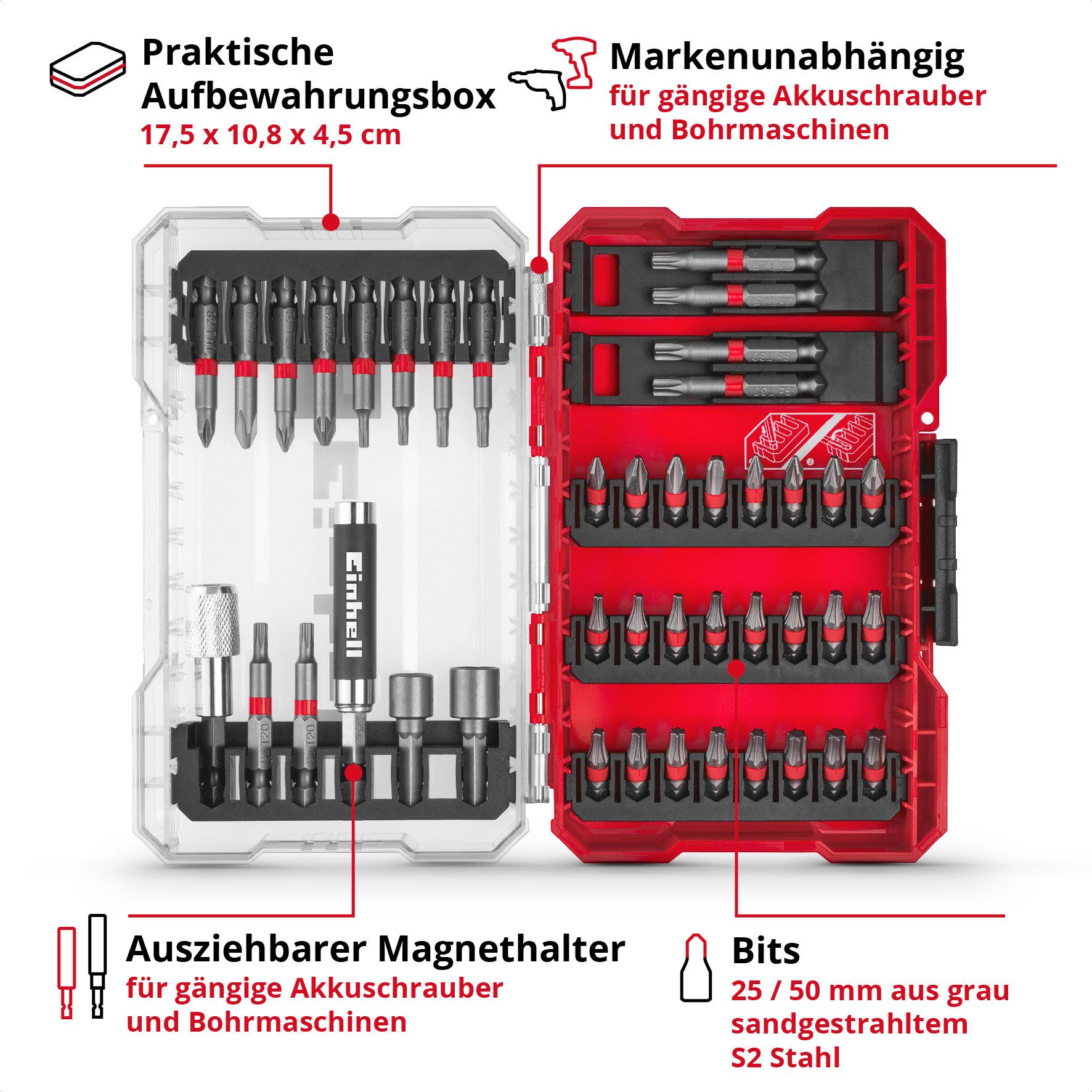Einhell Bit-Set M-CASE, 42-tlg.