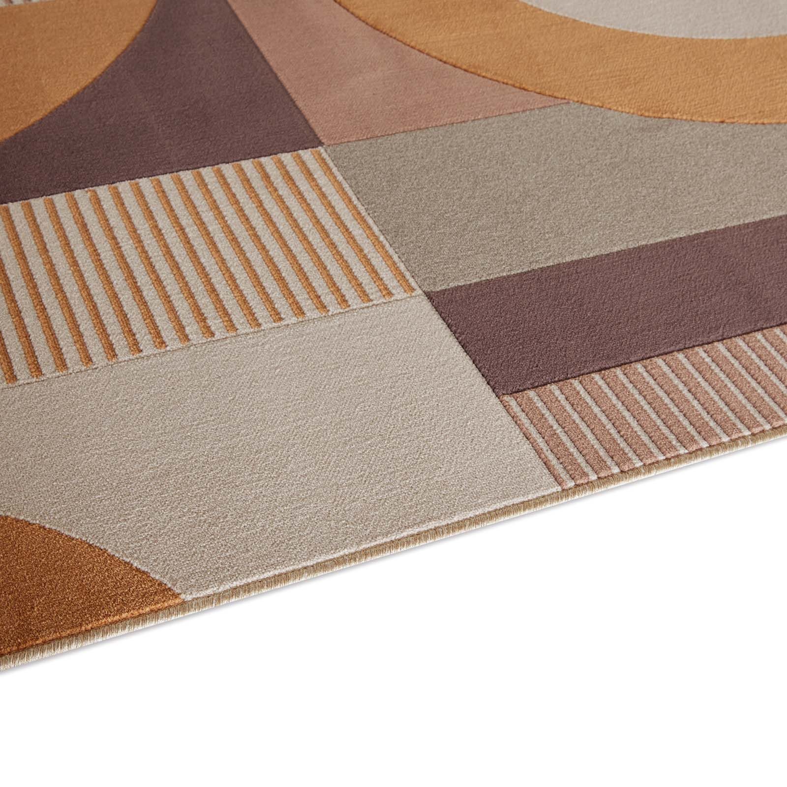 TaraCarpet Teppich Tara Carpet Teppich Mesina 70tes, rechteckig, Höhe: 7 mm, Retro Teppich in braun blau orange grün creme Pop Art 80X150