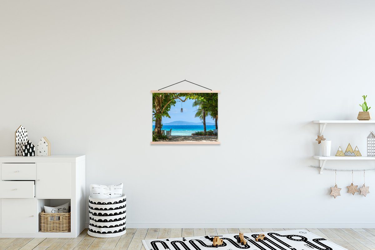 MuchoWow Poster Tropisch - Strand - Meer, (1 St), Posterleiste, Textilposter für Wohnzimmer, Bilderleiste, Magnetisch