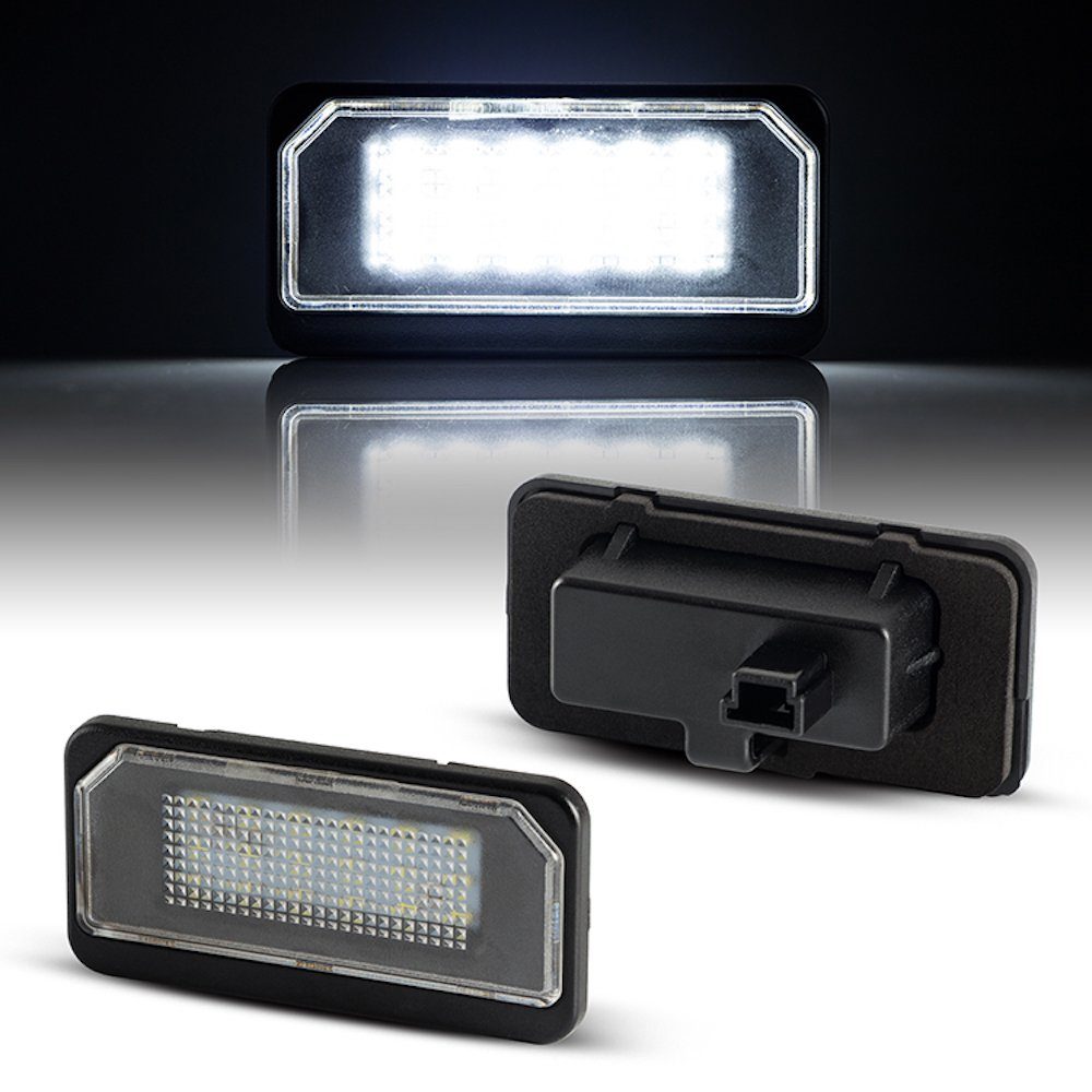LLCTOOLS KFZ-Ersatzleuchte LED Kennzeichenbeleuchtung Auto, E-geprüft mit geringem Verbrauch, Plug and Play, 2 St., kaltweiß, 6000K, 18 SMD, Nummernschildbeleuchtung für Tesla Model S 2017